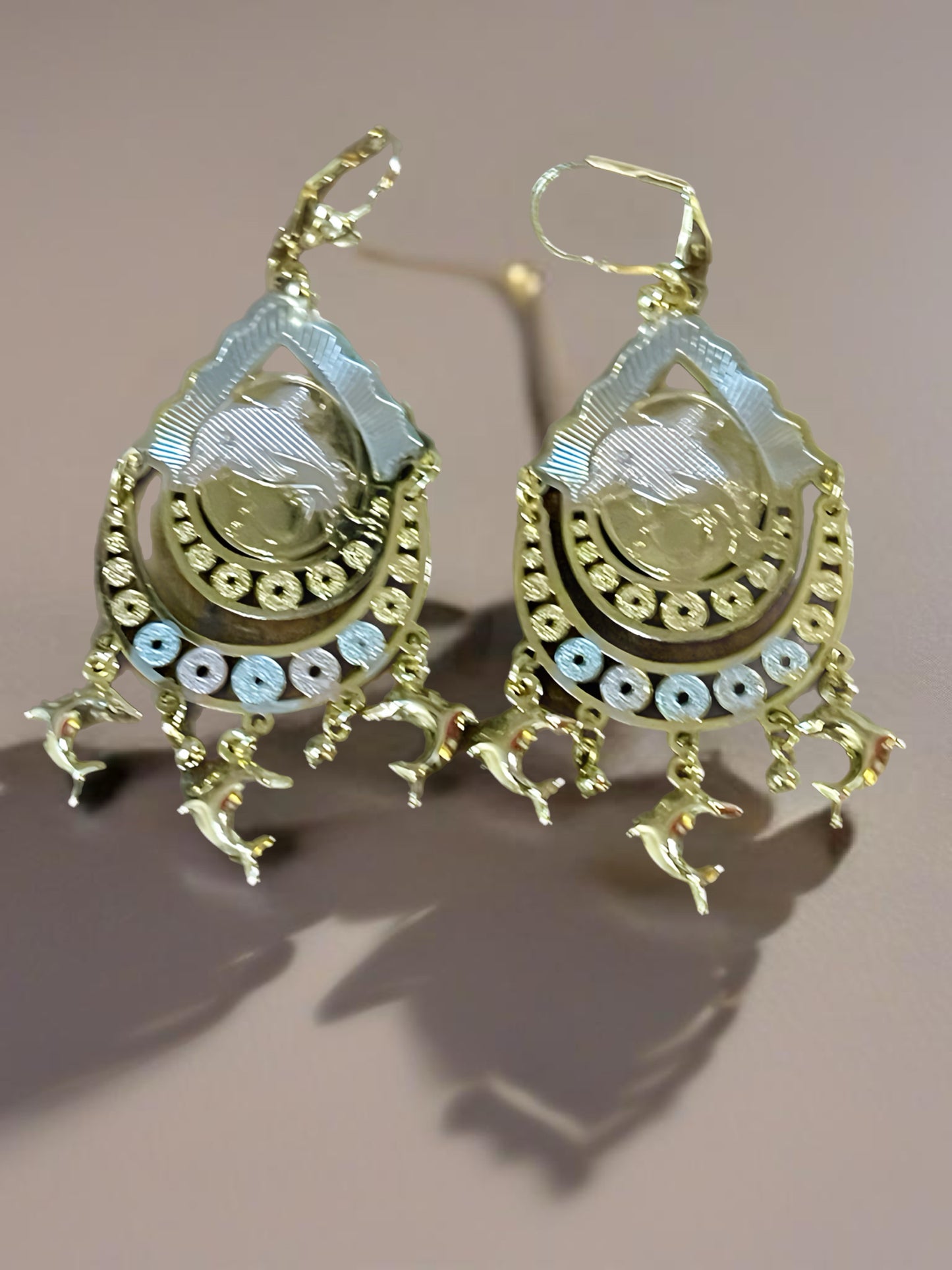 18k Gold Filled Dolphin Charm Earrings