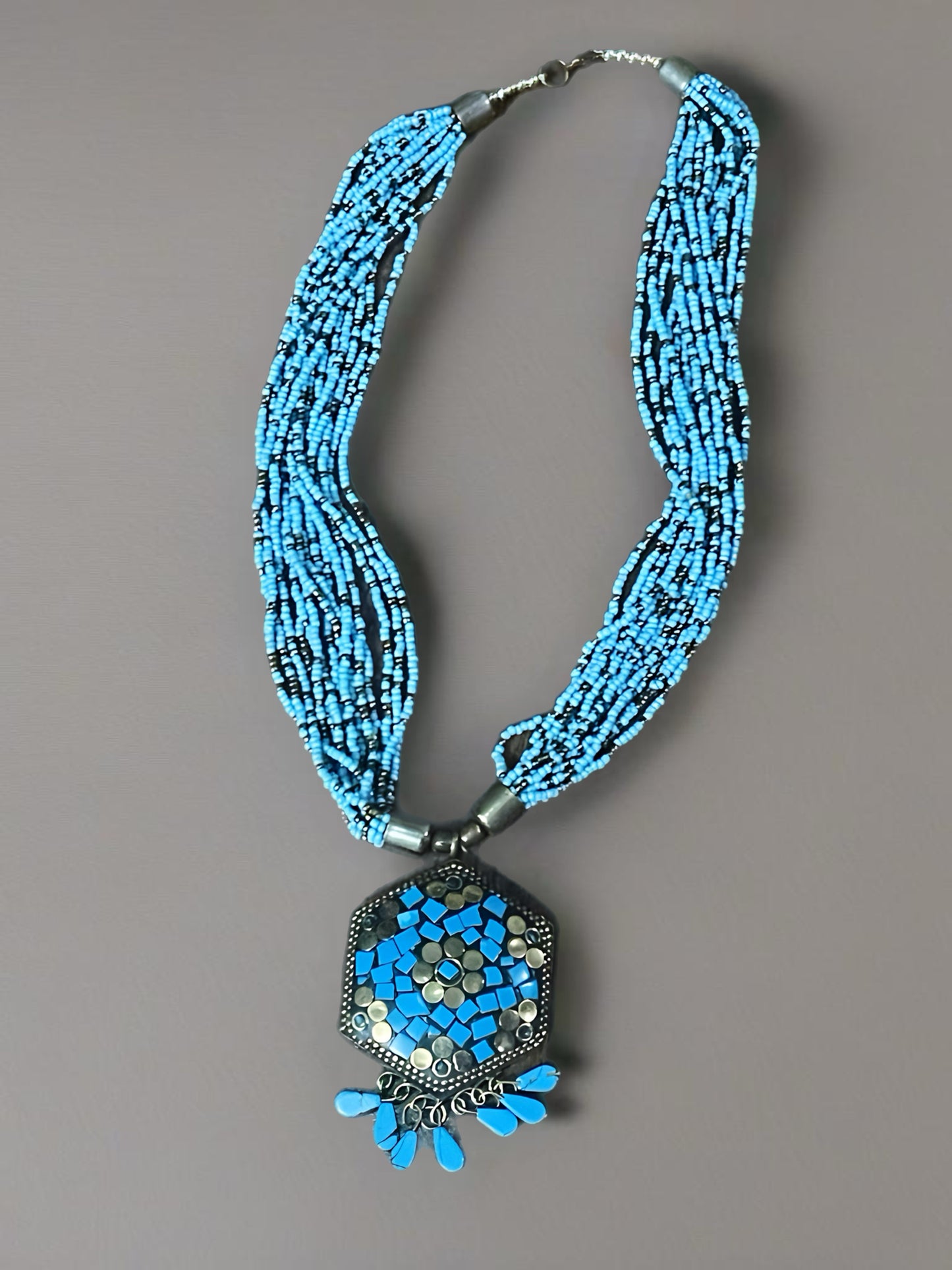 Blue Bead Turquoise Egyptian Necklace