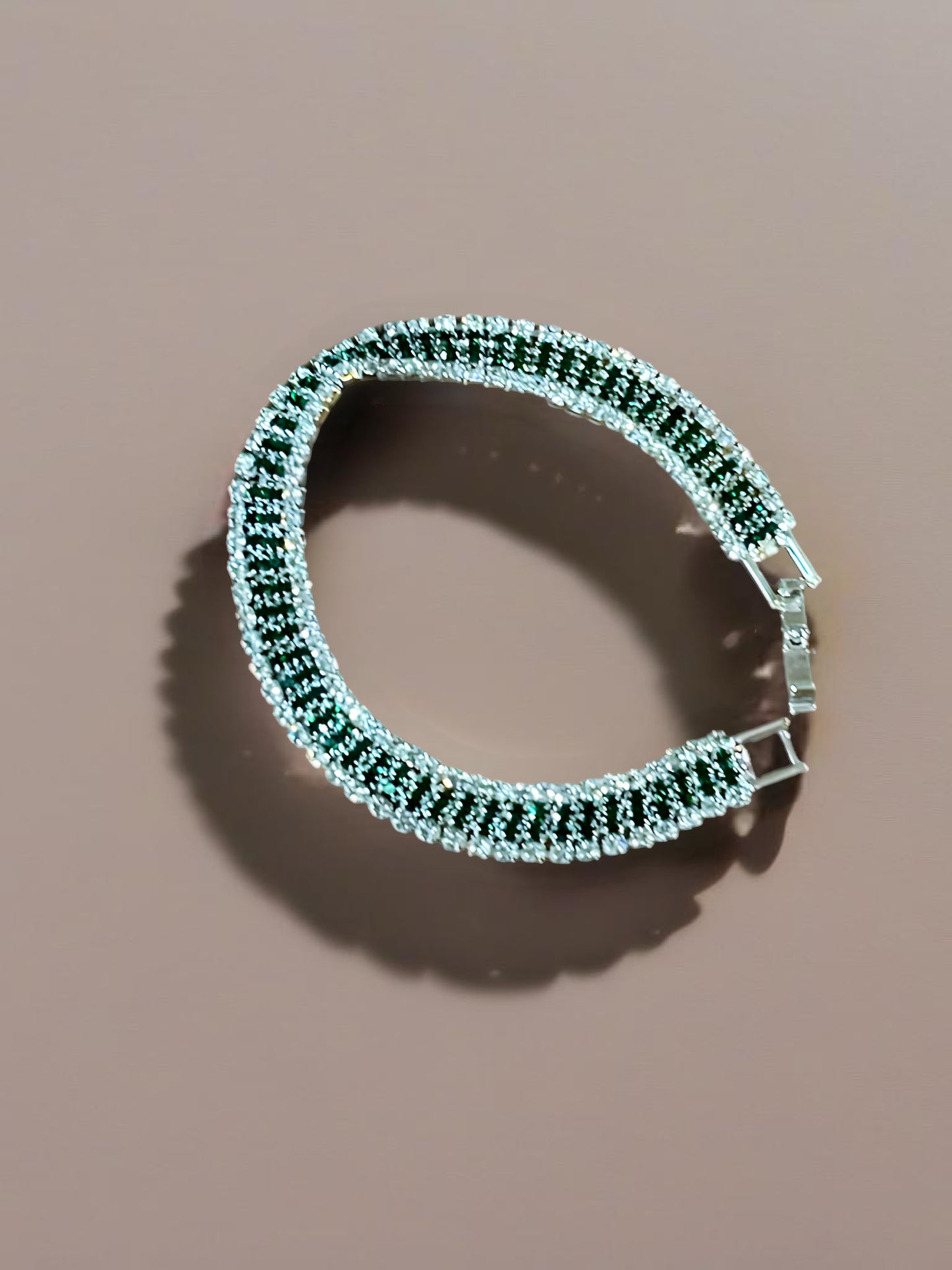 Silver Plated Green Zircon Bracelet