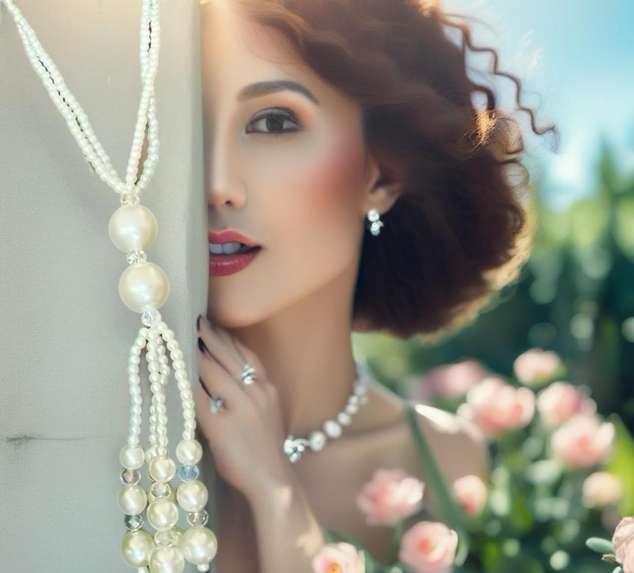 Faux Pearl Long Drop Necklace