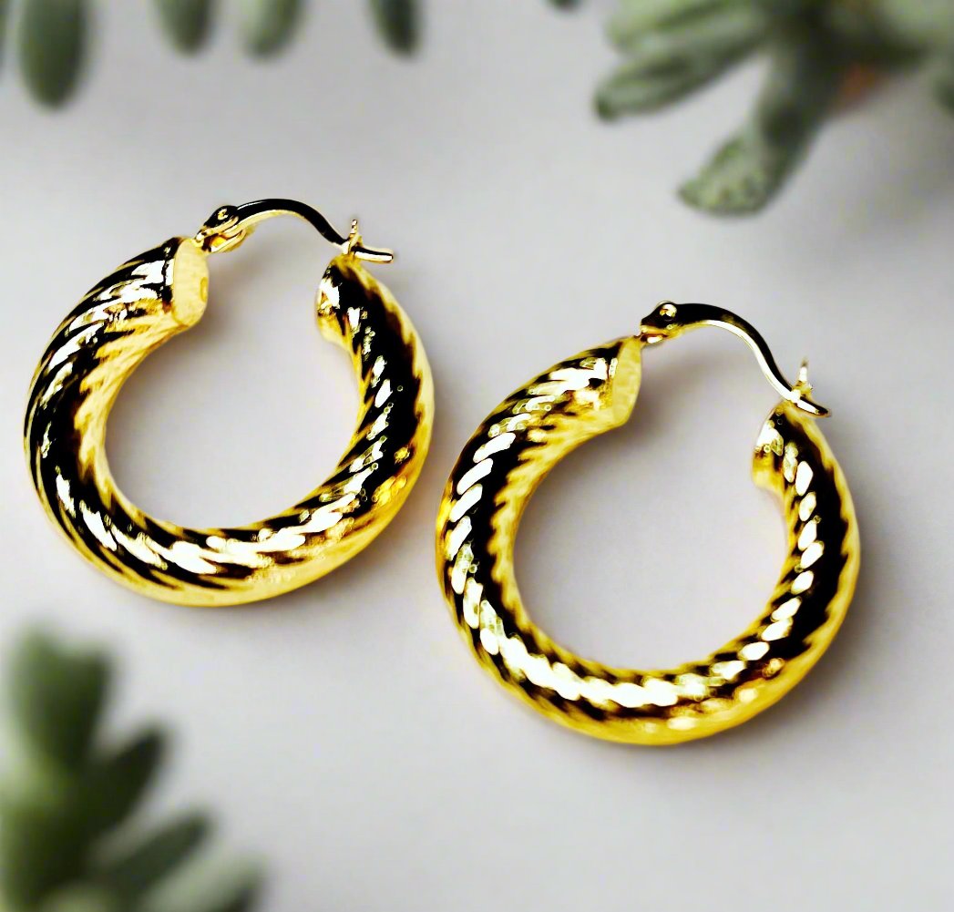 18K Gold Filled Hoop Earrings