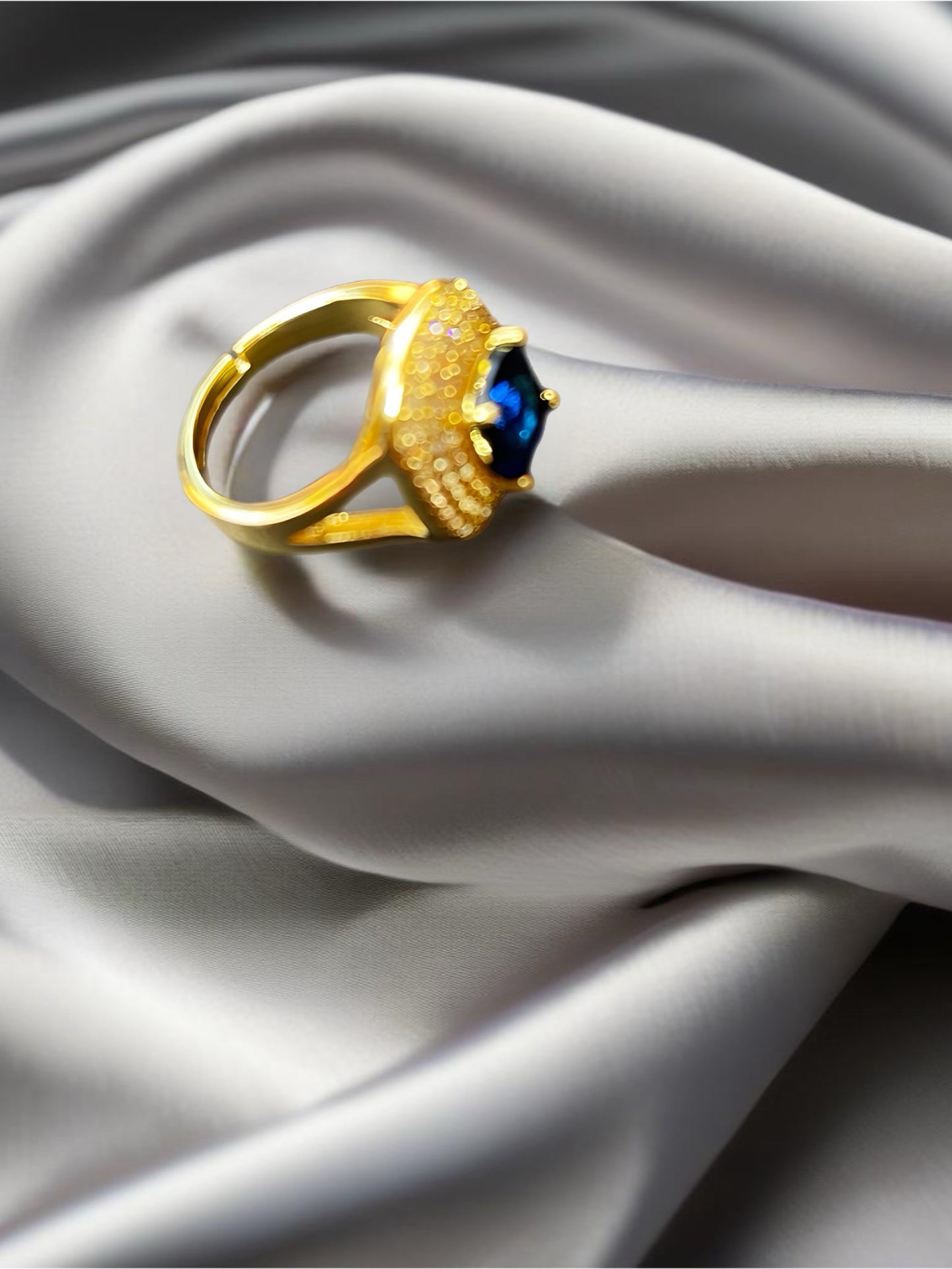 18K Gold Plated Regal Amethyst Splendor Ring,