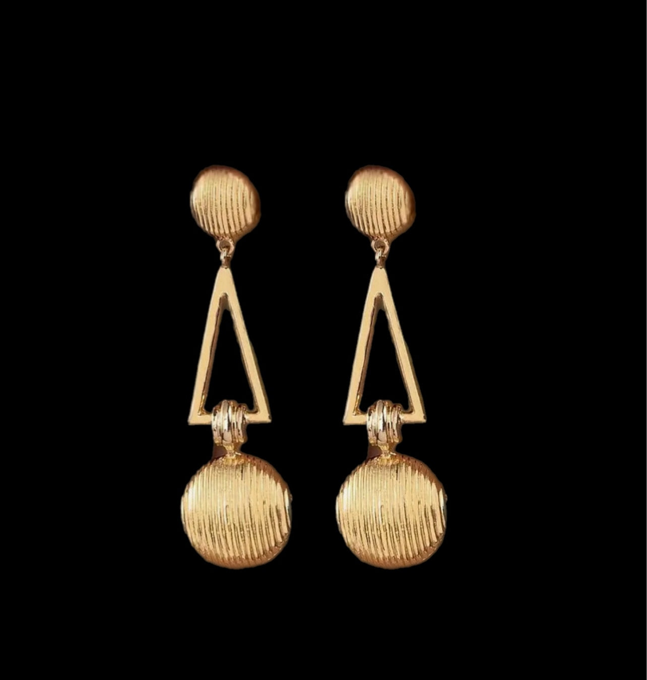 Fashionable Gold Plated Large Hanging Earrings