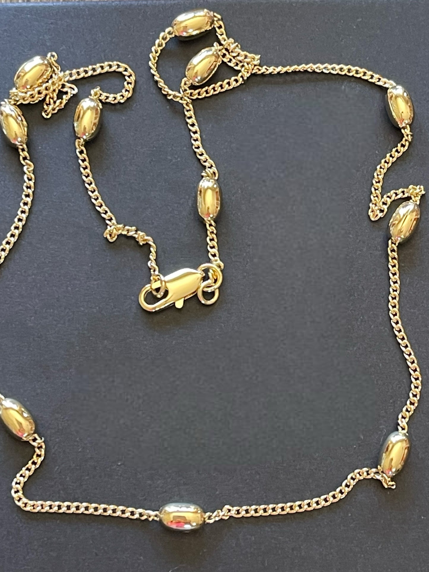 18K Gold Plated 4mm Oval Ball Chain  Kory Chain- Sweat & Water Resistant