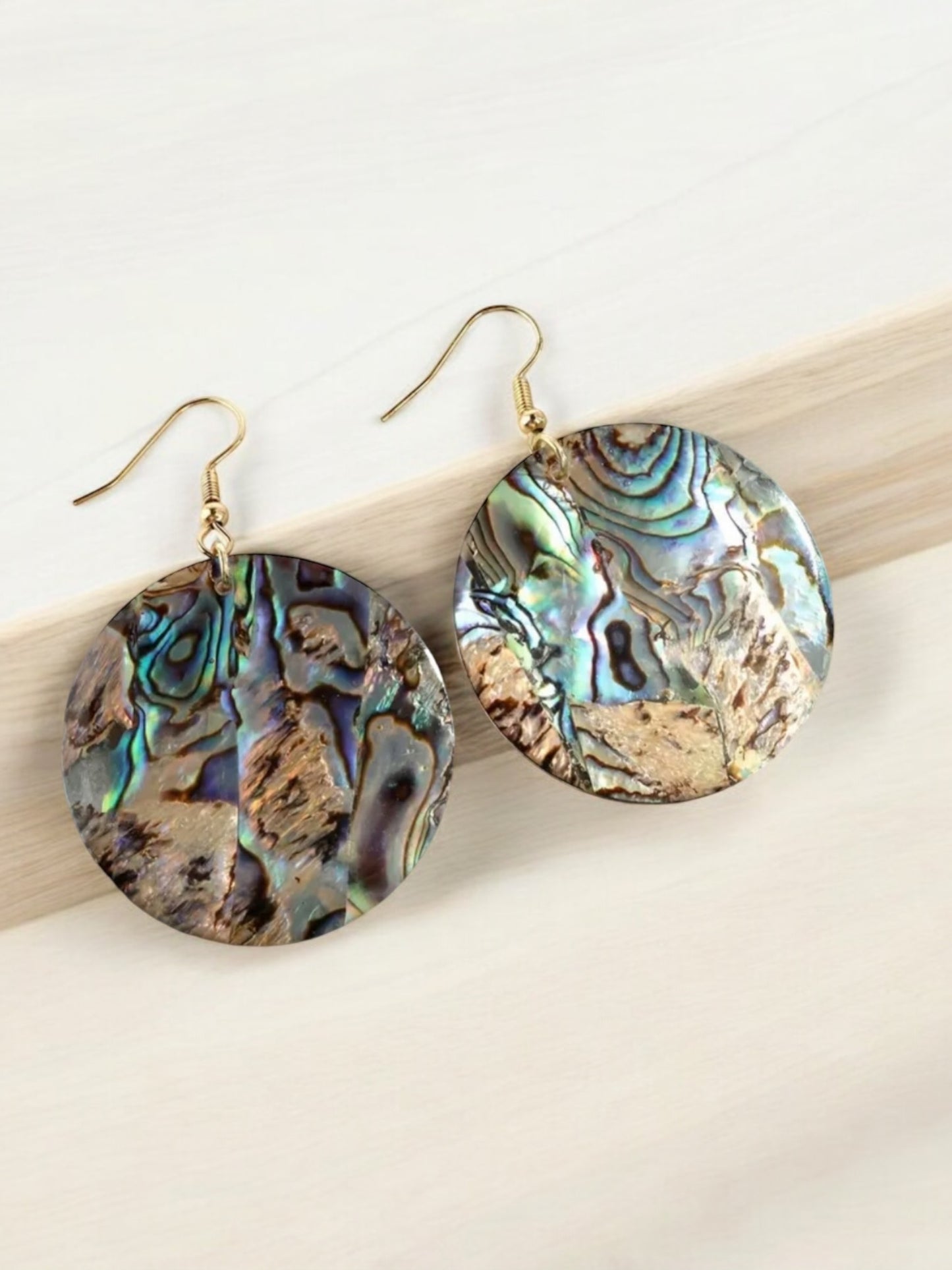 Fashionable Acrylic Abalone Shell Round Earrings