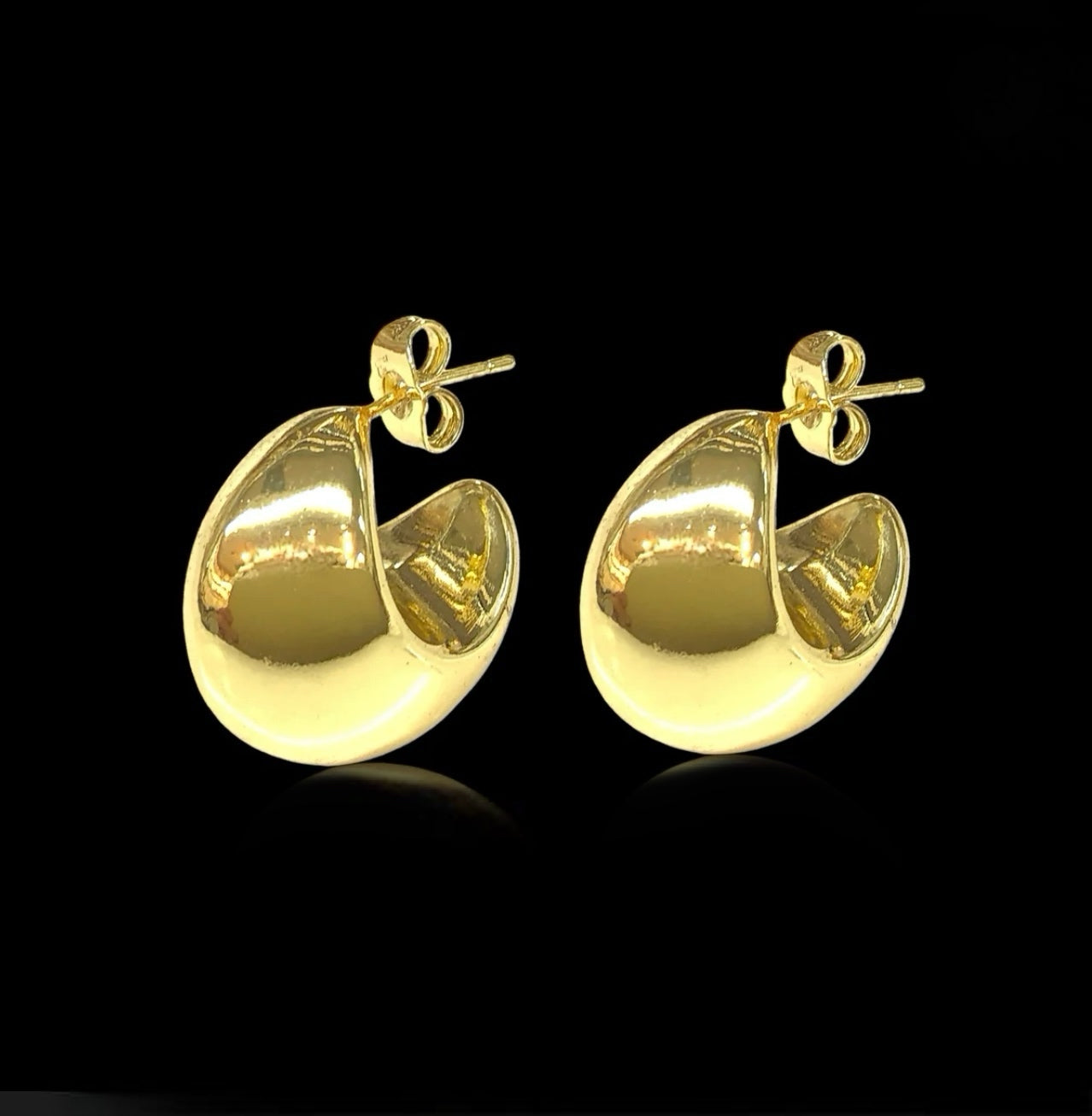 14k Gold Filled Lyon Puff Hoops Earrings