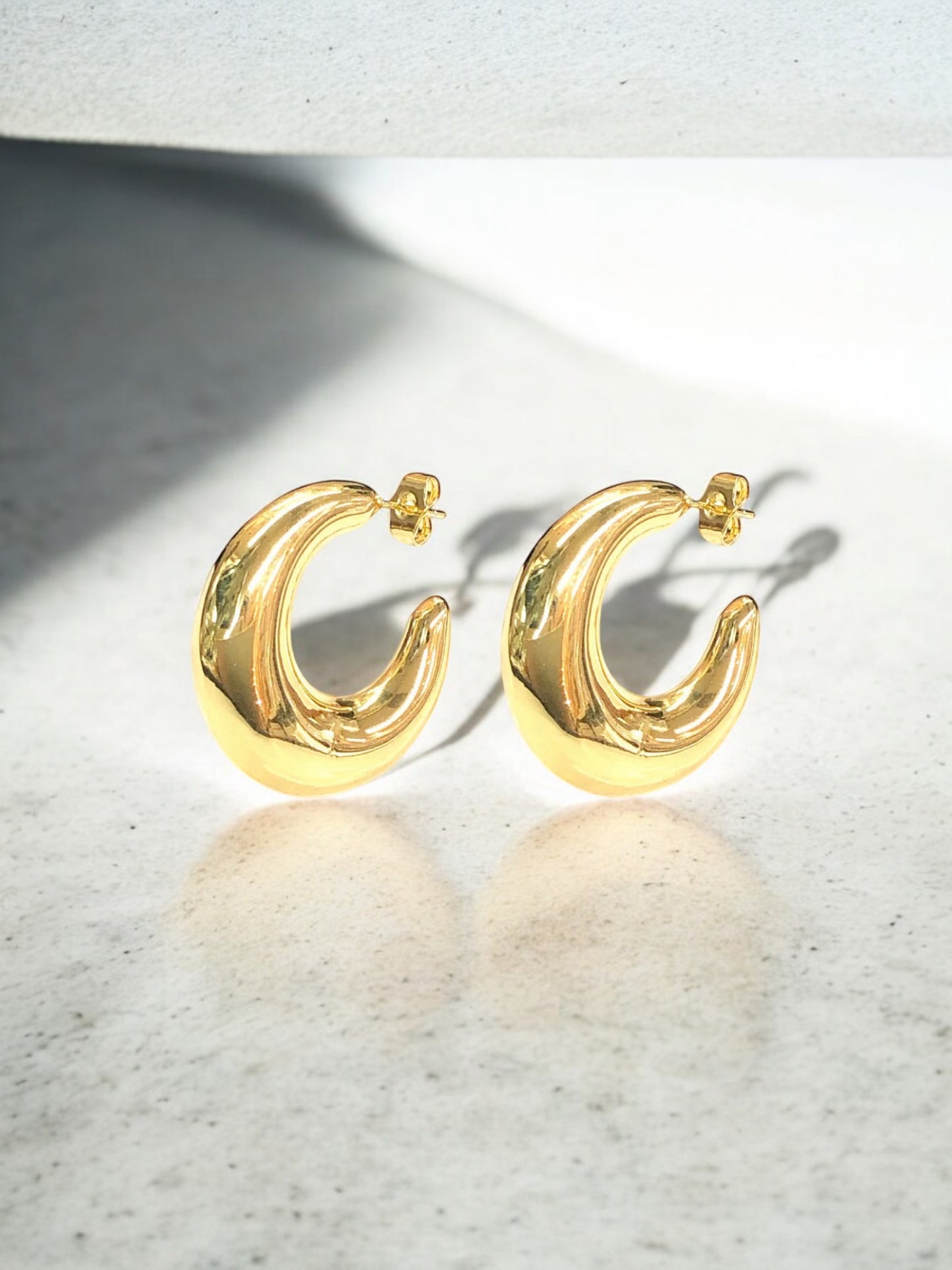 14K Gold Filled Paris Golden Puff Hoops