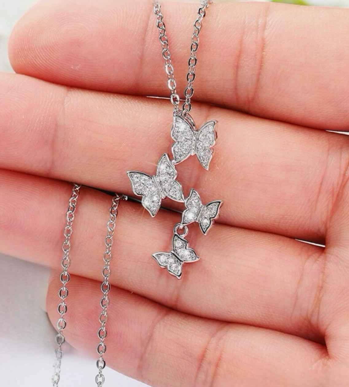 925 Sterling Silver Filled Butterfly Necklace