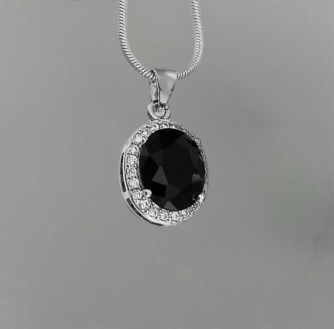 Midnight Elegance Black Onyx Necklace and Earrings Set