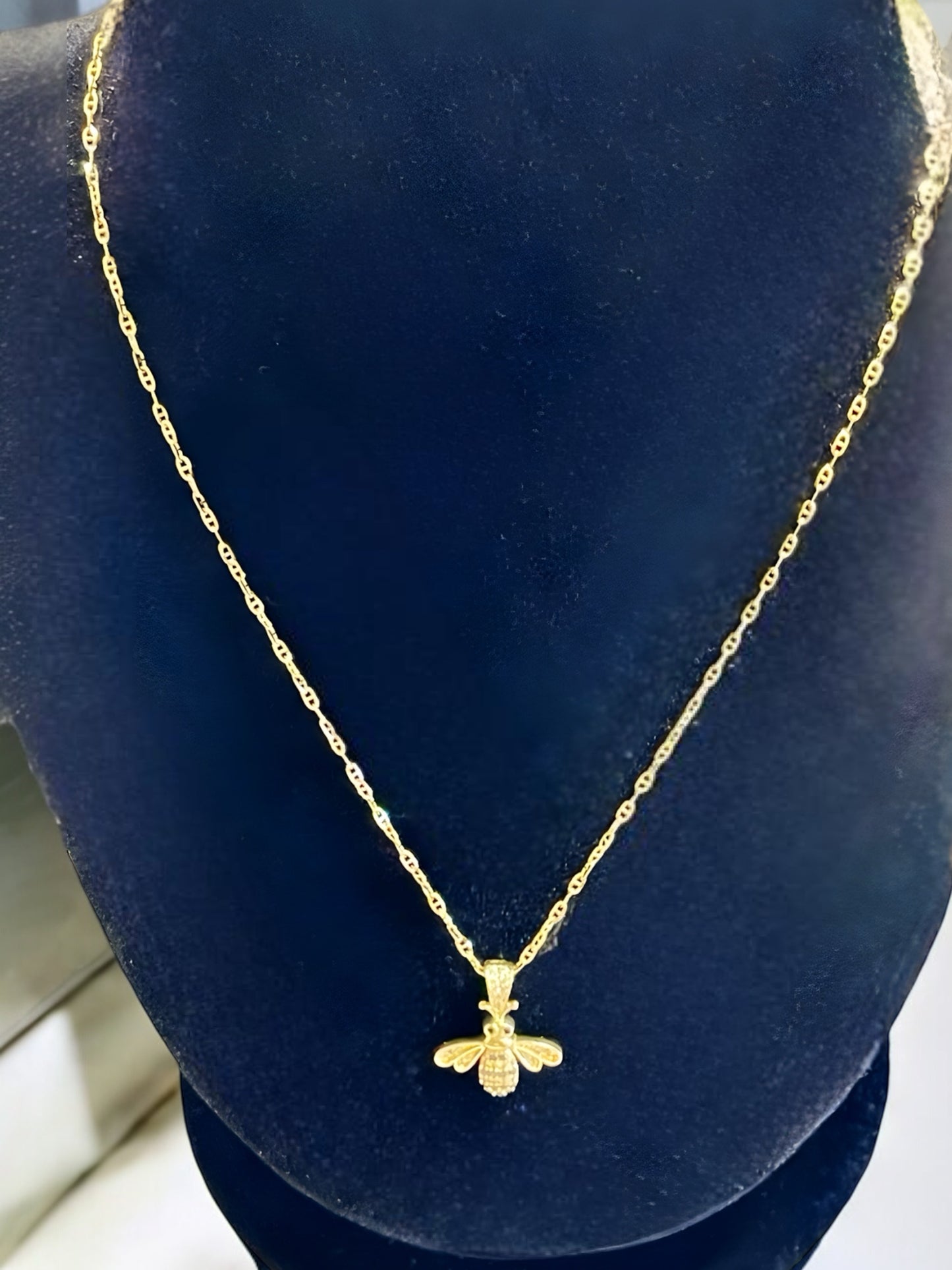 Genuine Solid 14k Necklace with Bee Pendant