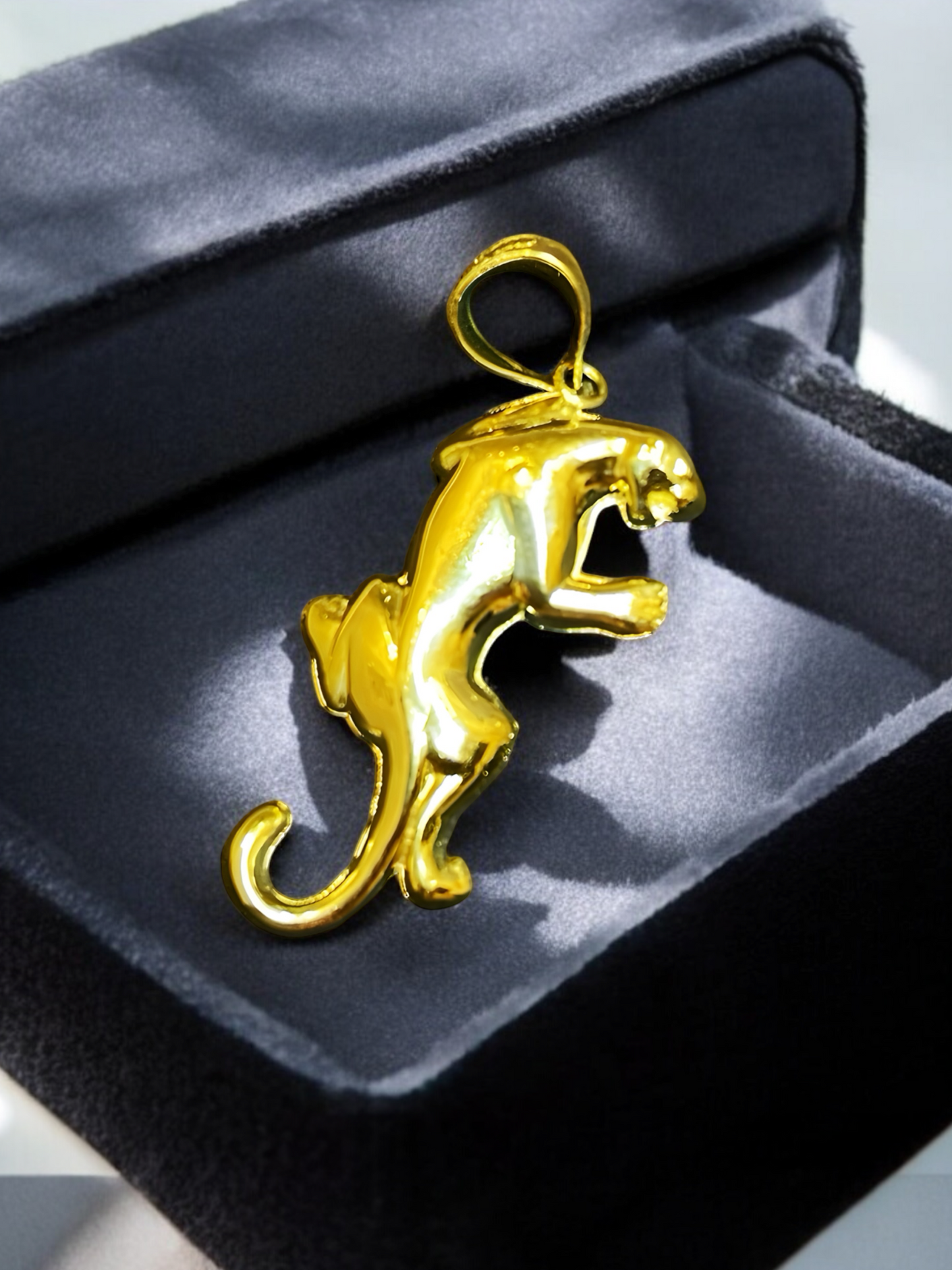 Genuine Solid 14k Necklace with Panther Pendant