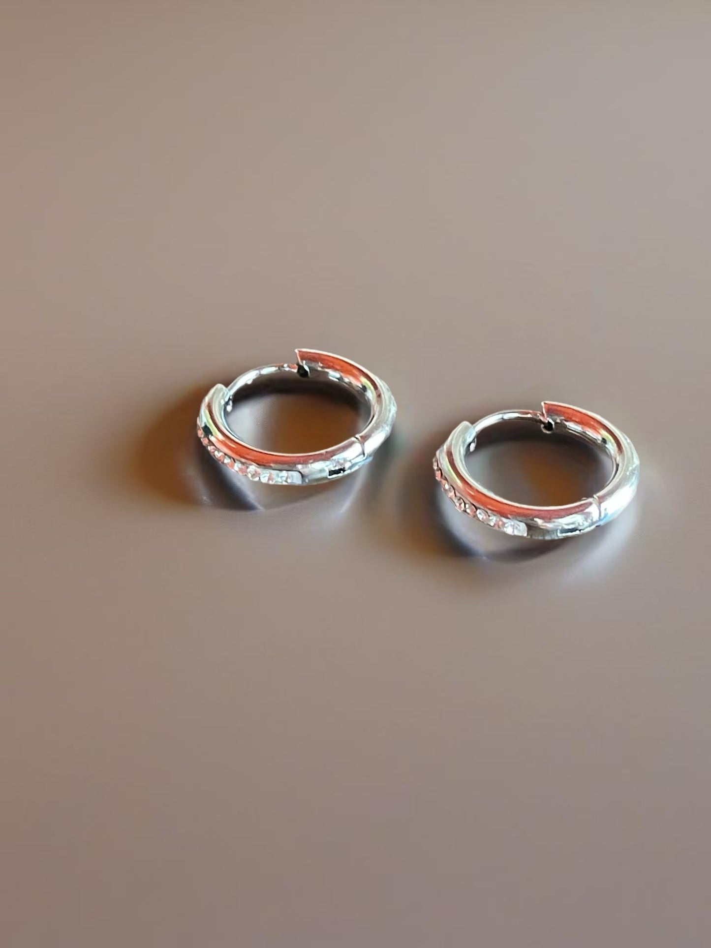 Silver Filled  Cubic Zirconia Hoop Earrings