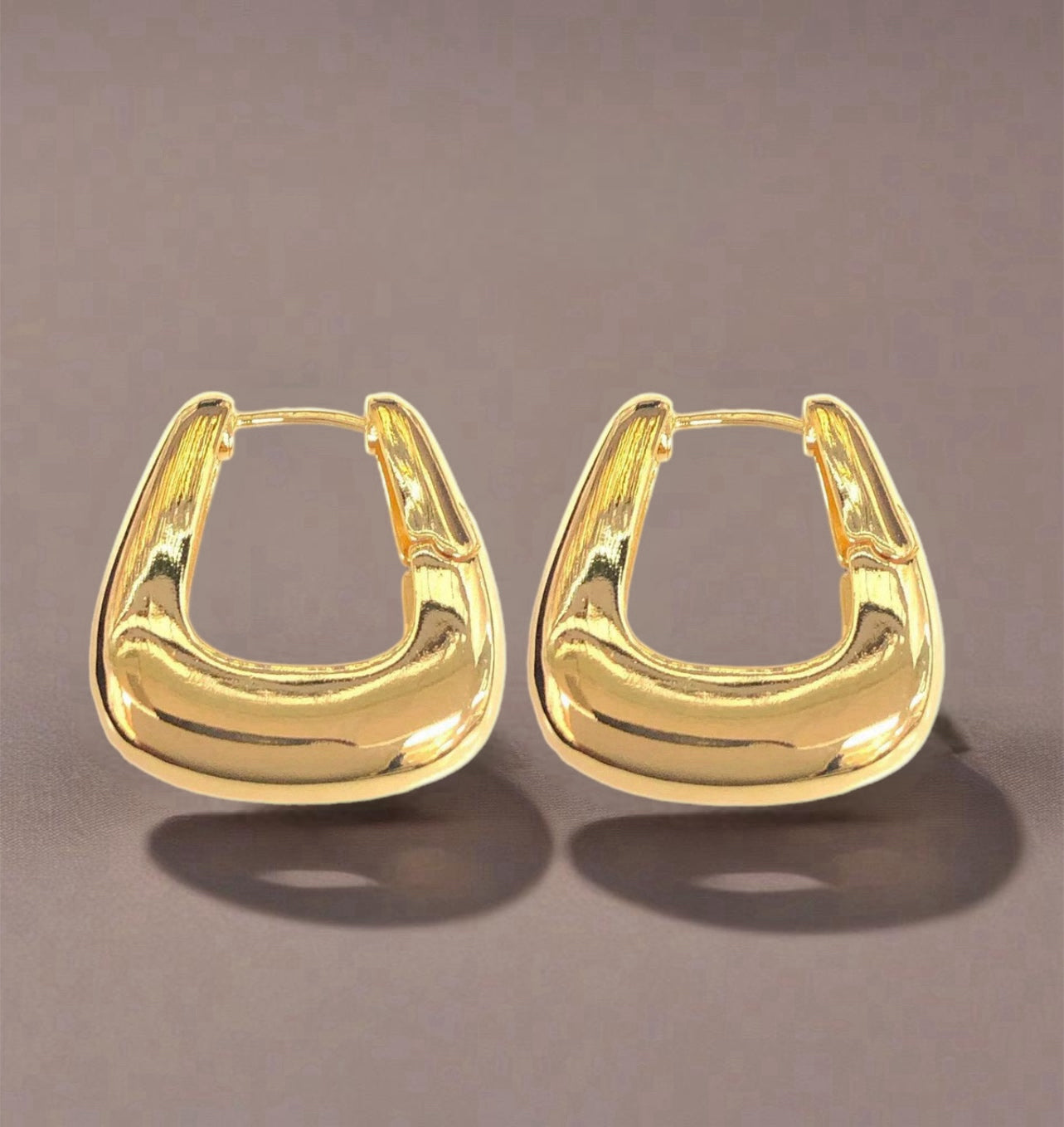 18K Gold Filled Loren  Puff Hoop Earrings