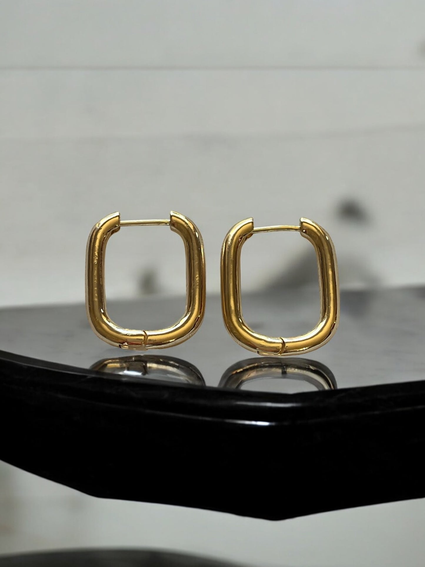 18K Gold Filled Small Rectangle Earrings