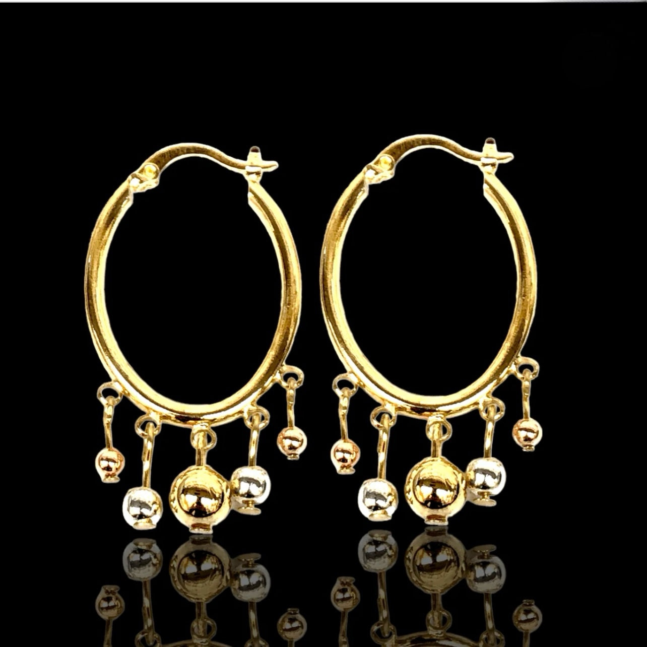 18K Gold Filled Bella Tricolor Earrings