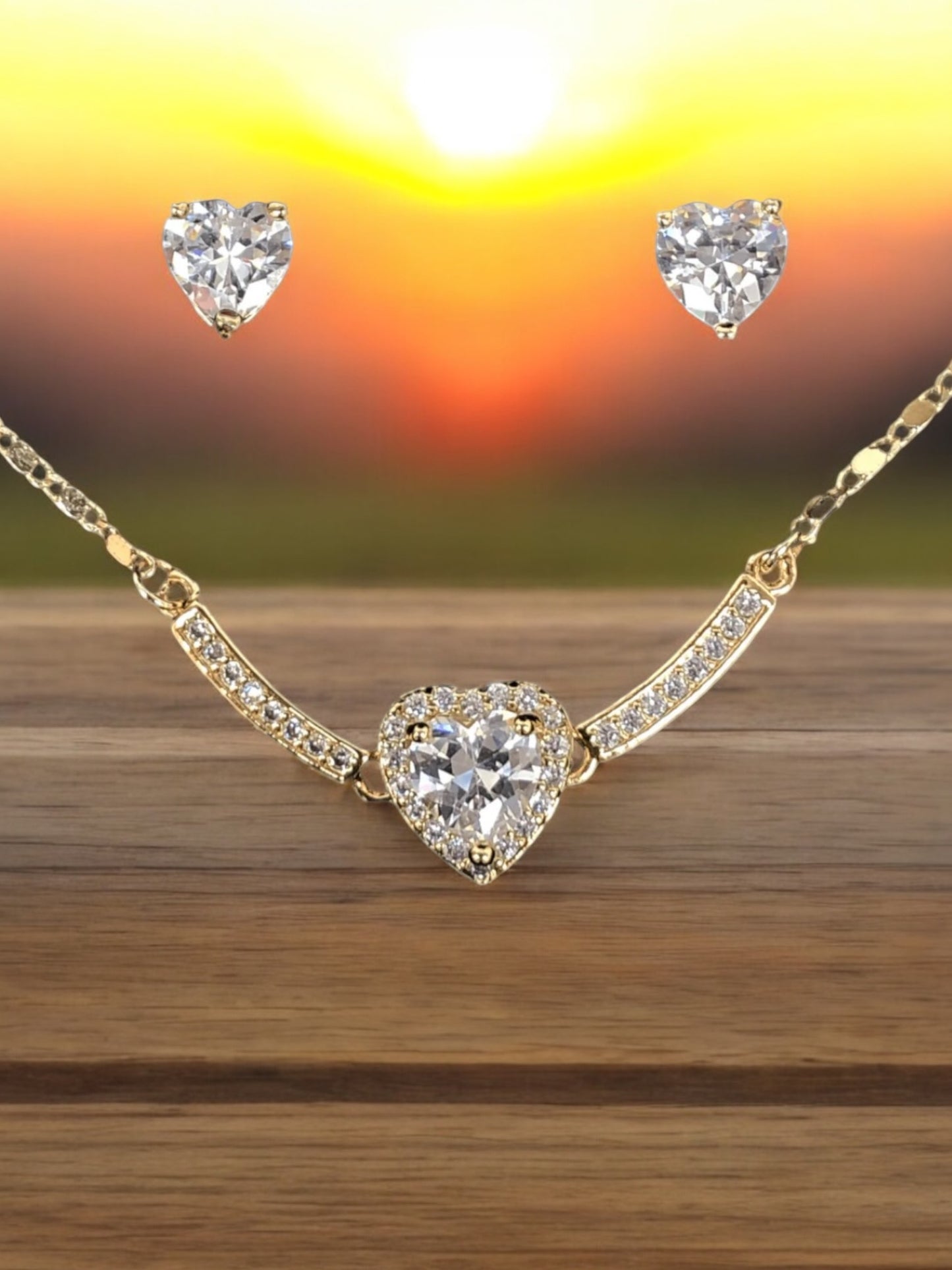 Gold Filled Heart set with zirconia stone