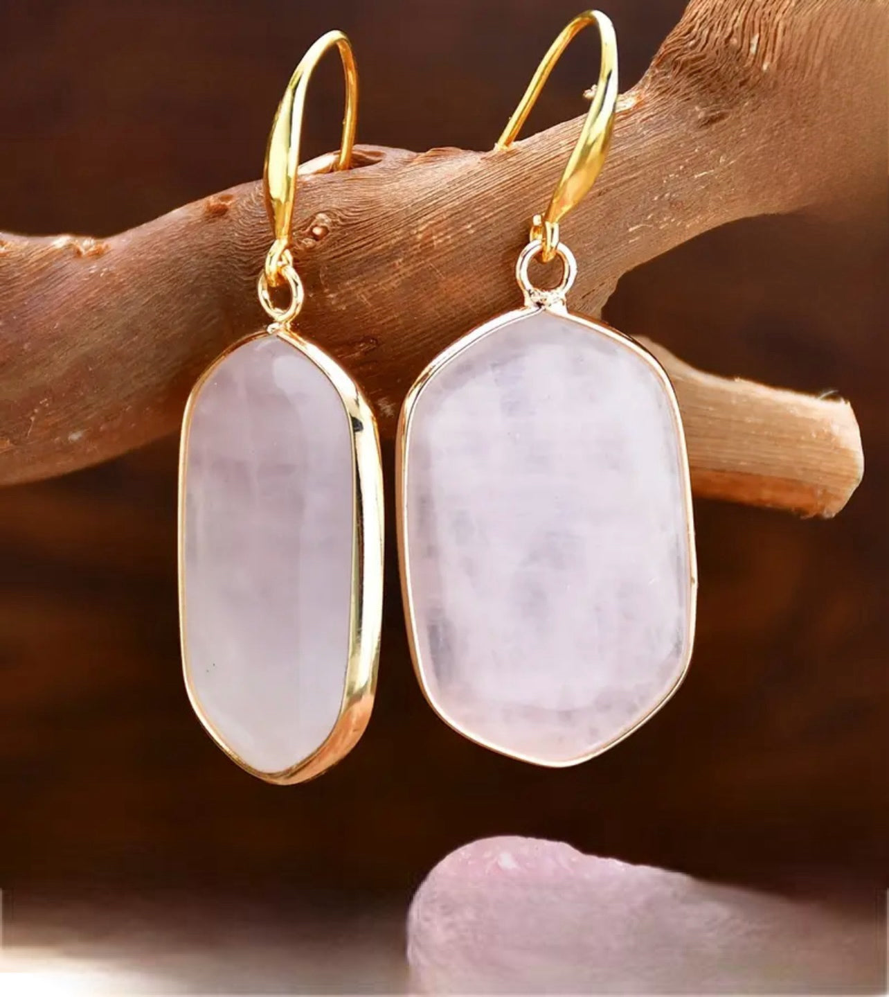Aurora Rose Quartz Drops Earrings