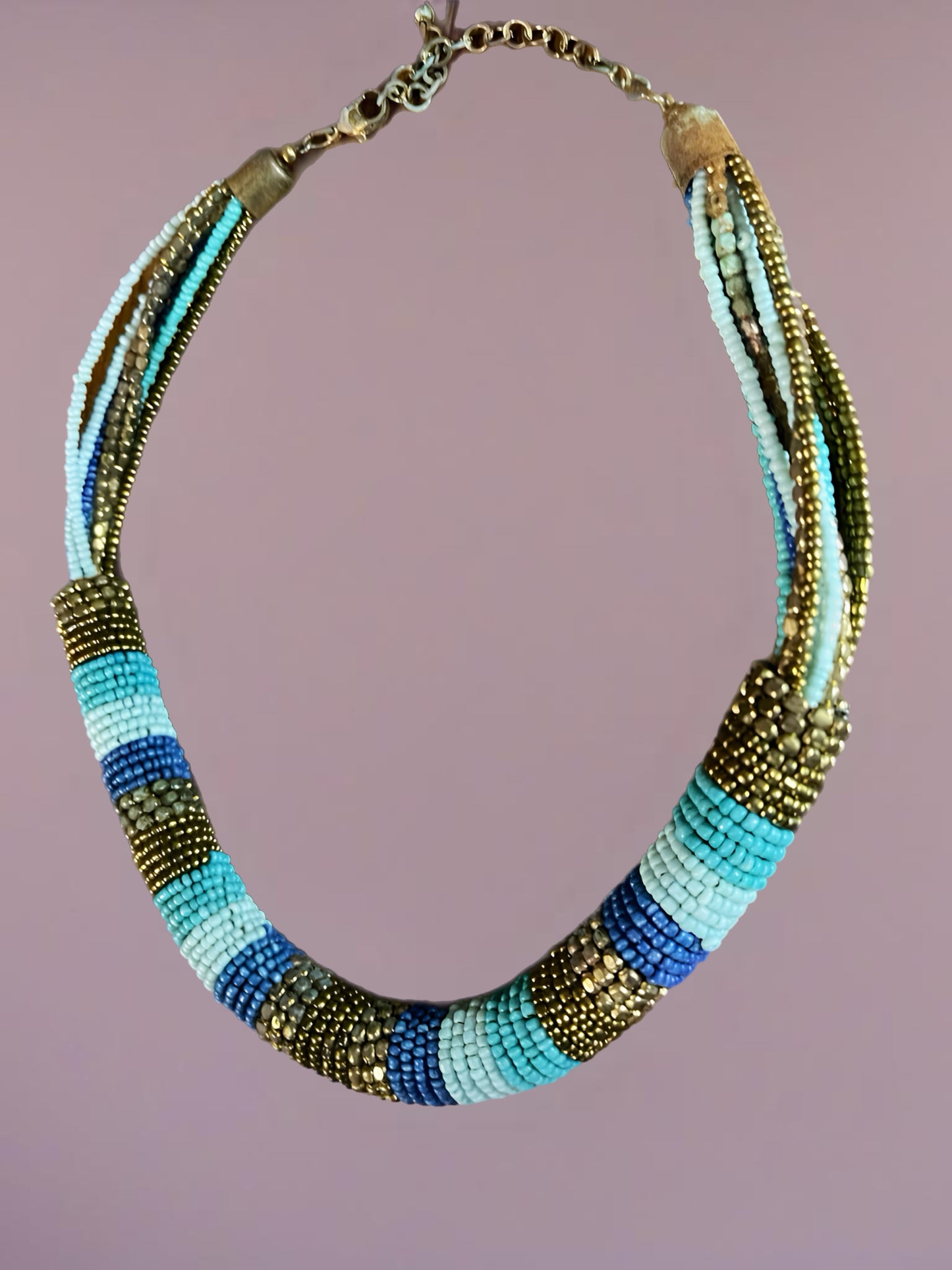 Egyptian Blue Bead Necklace