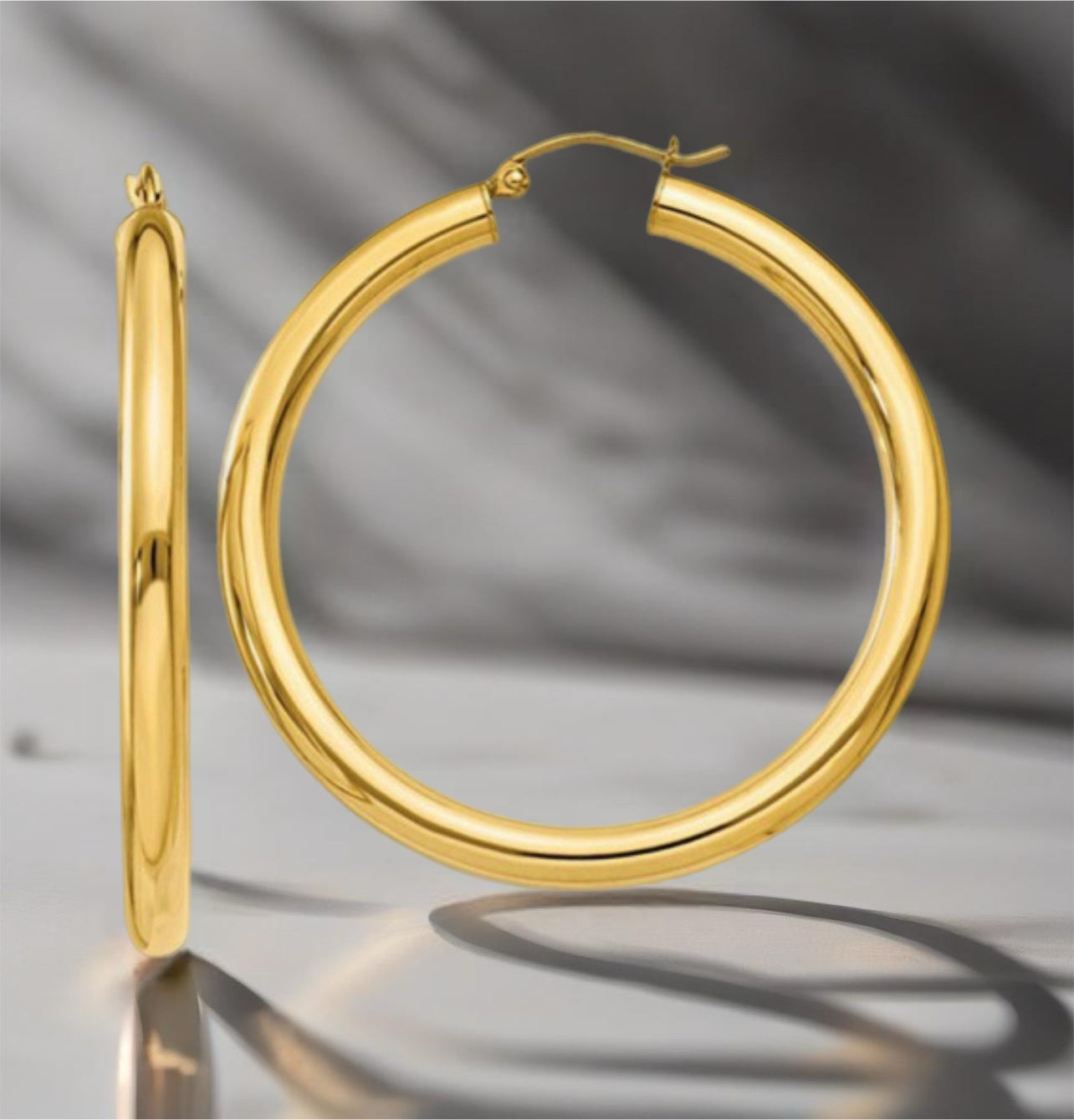 Genuine  Solid 18K Gold Hoop Earrings