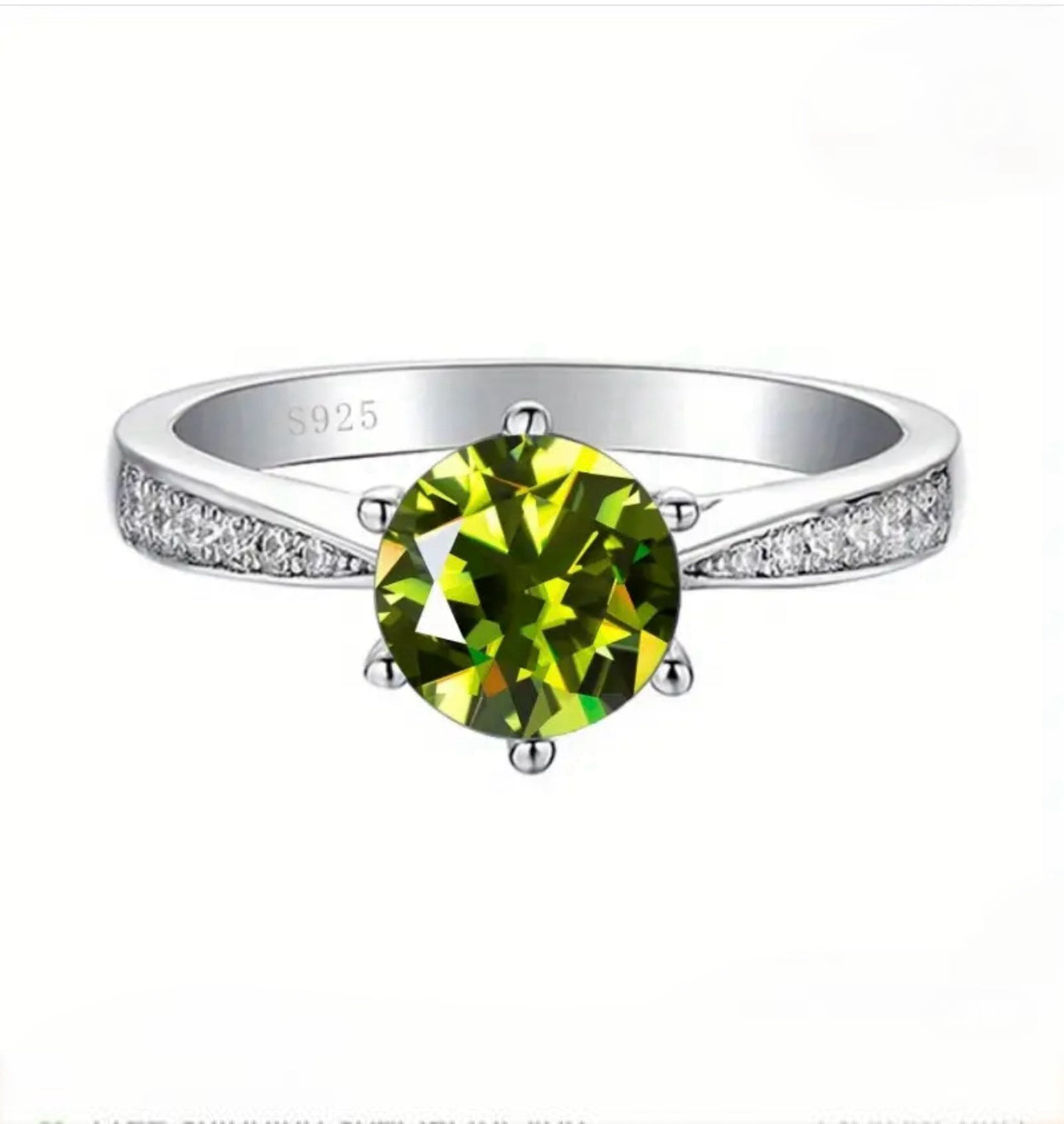 Green Moissanite Ring