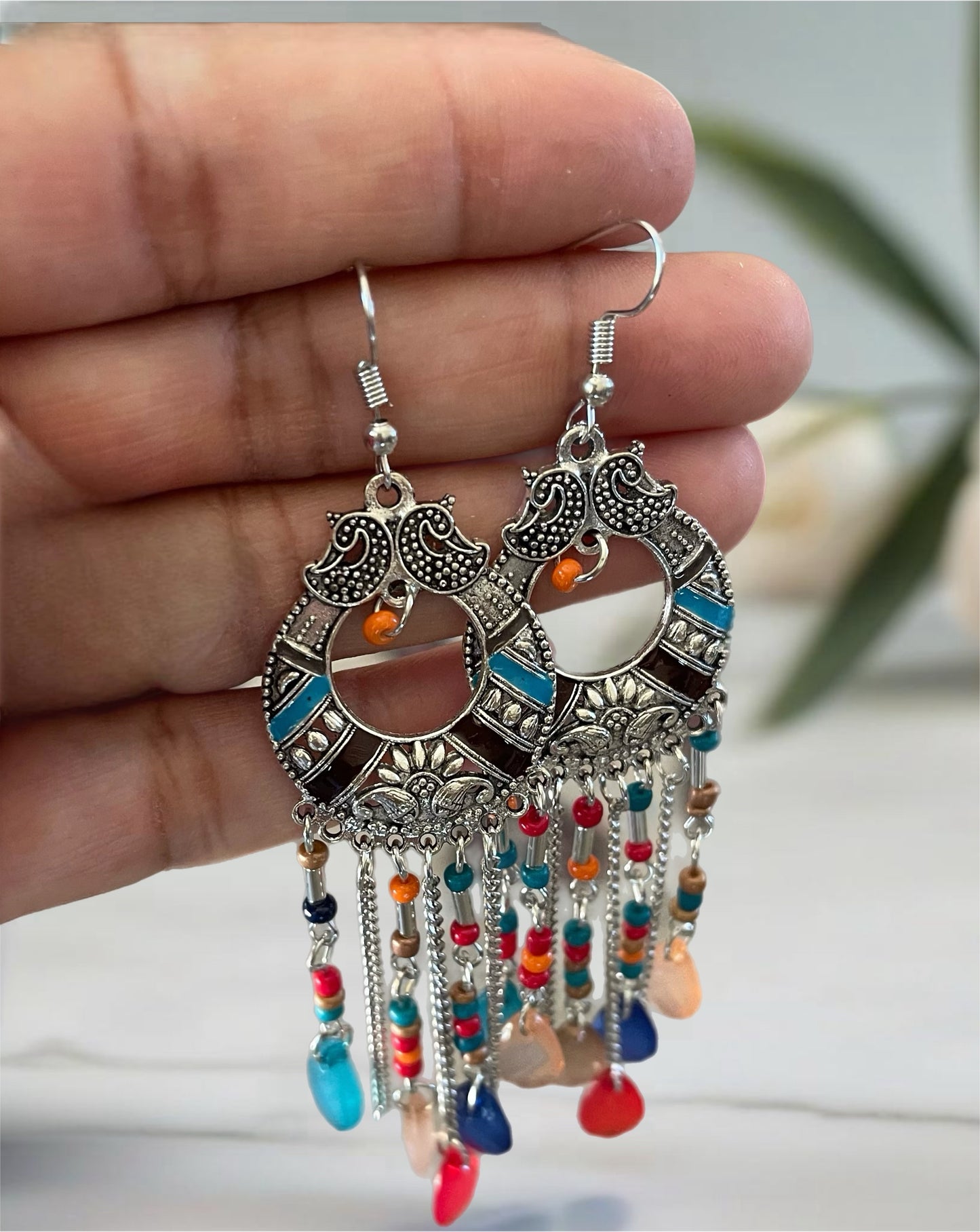 Multi-Color Beads Fashion Earrings