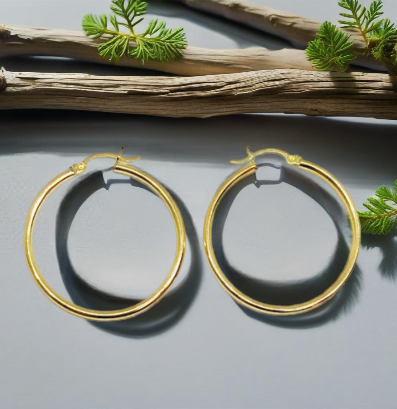 Genuine Solid 14K Gold Hoop Earrings