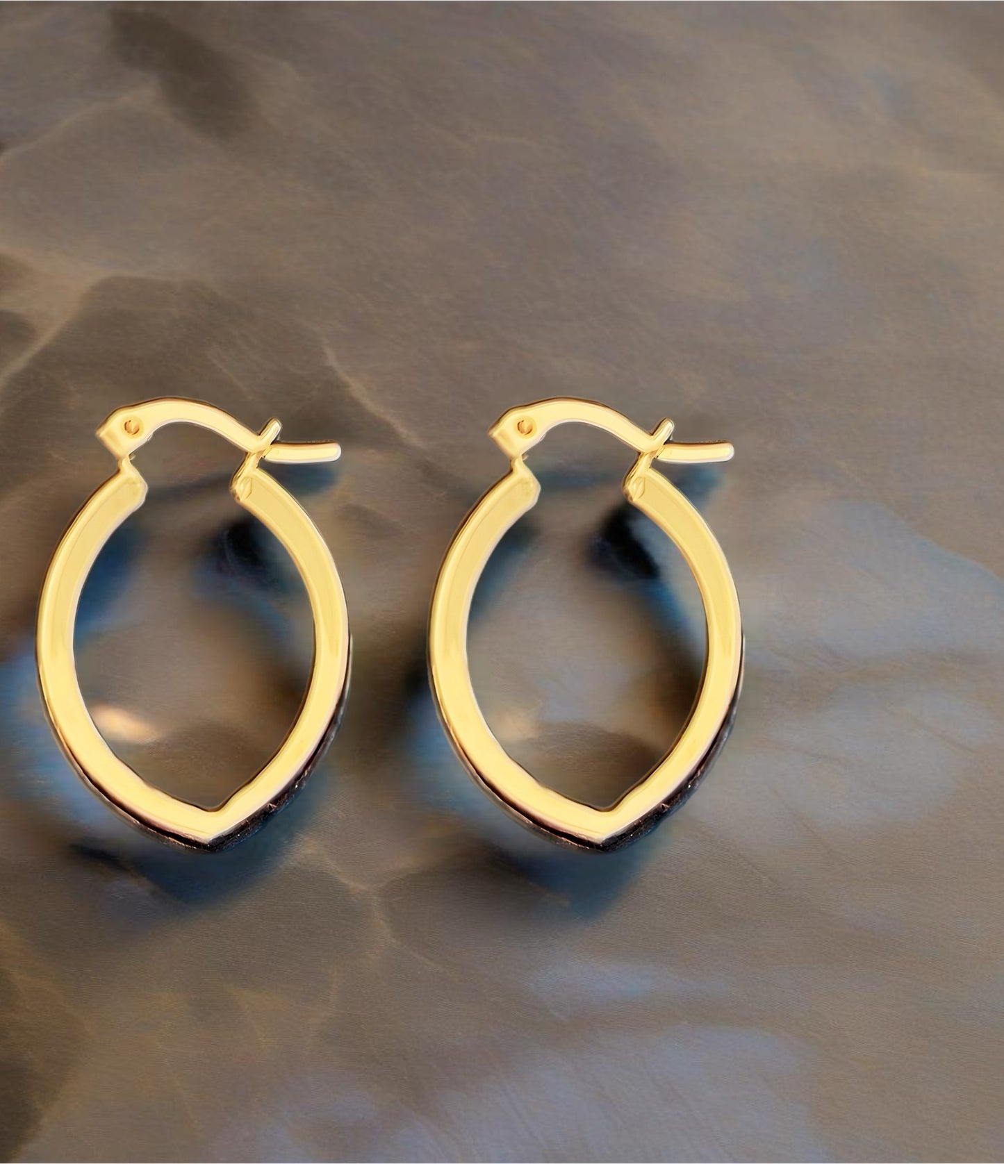 Genuine Solid 14K Yellow Gold Hoop Earrings