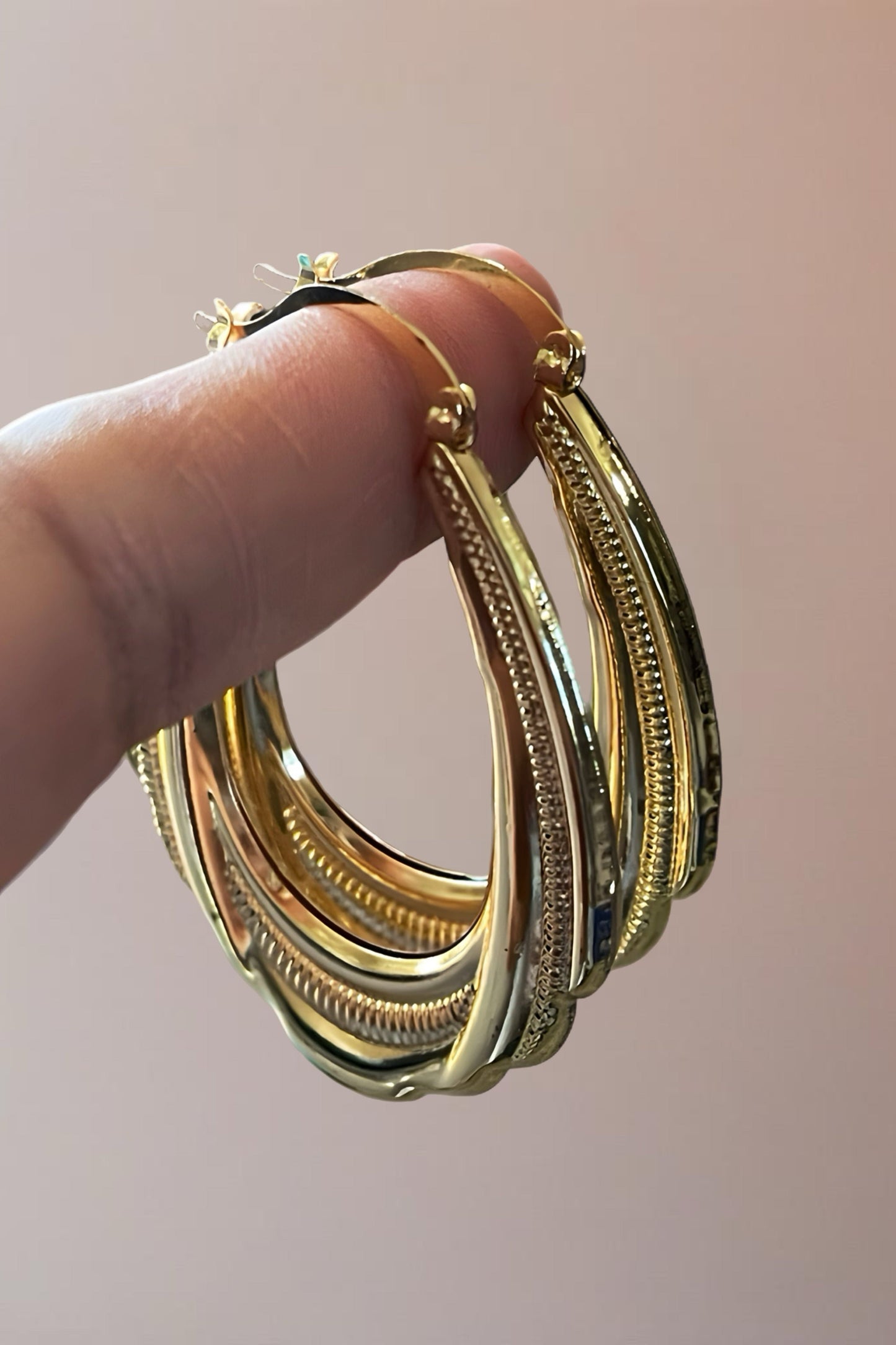 18K Gold Filled Oval Hoop Earrings