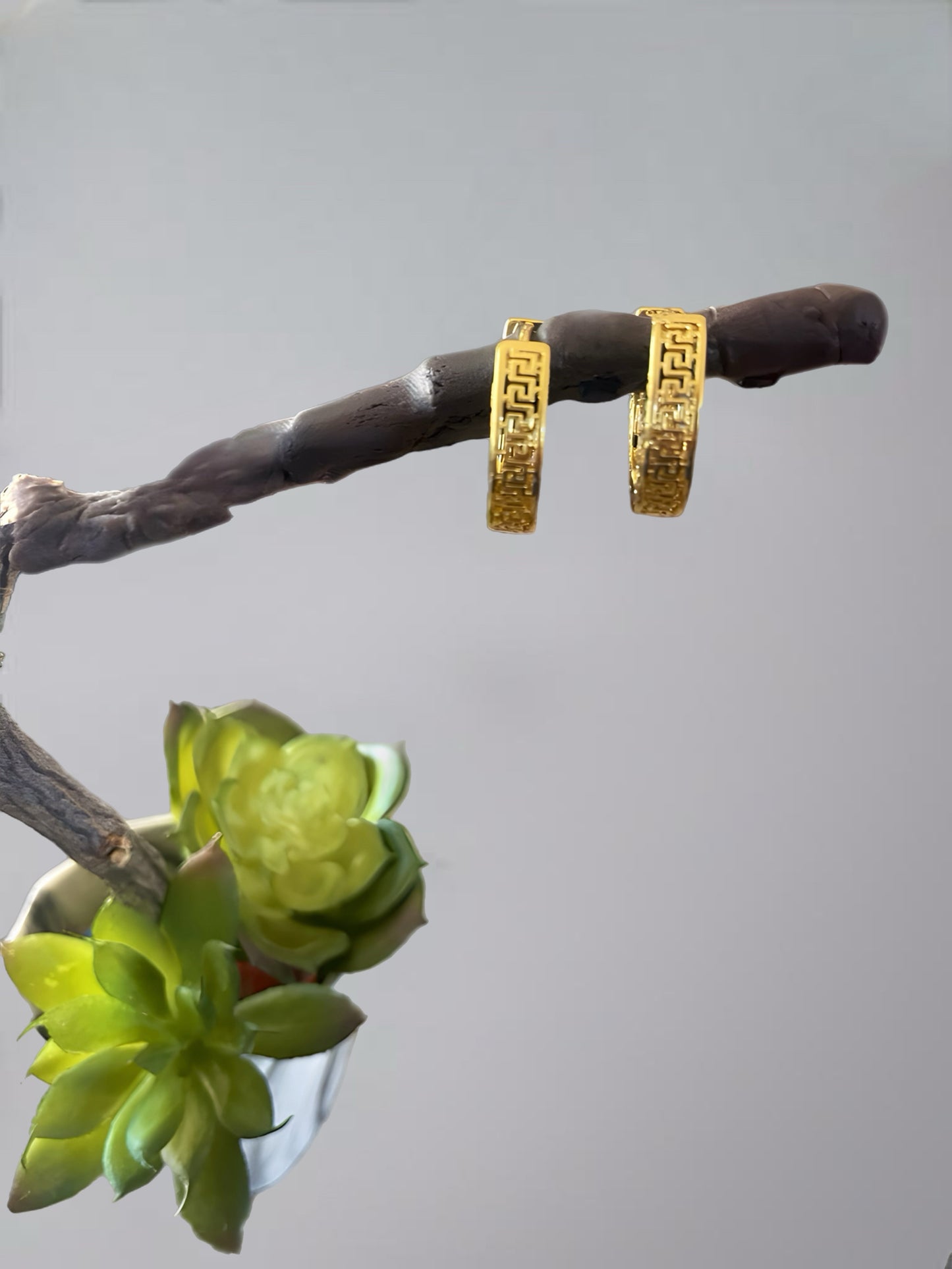 18k Gold Filled Openwork Hoop Earrings