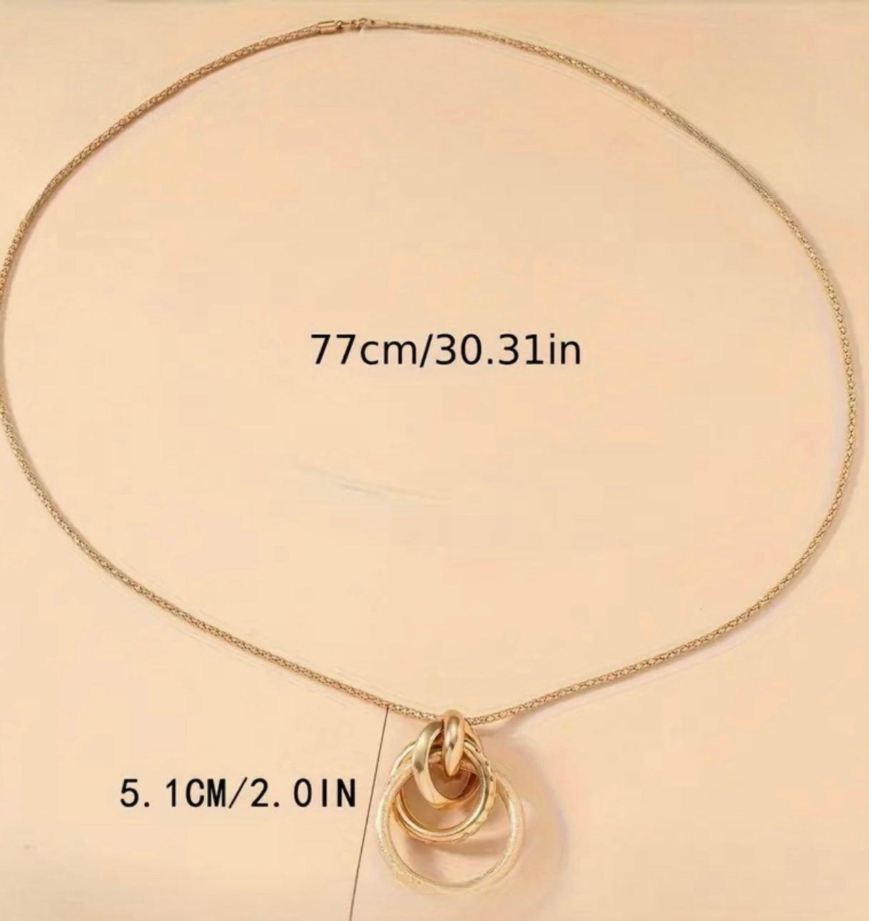 Long Chain with Multiple Circle Pendant Necklace