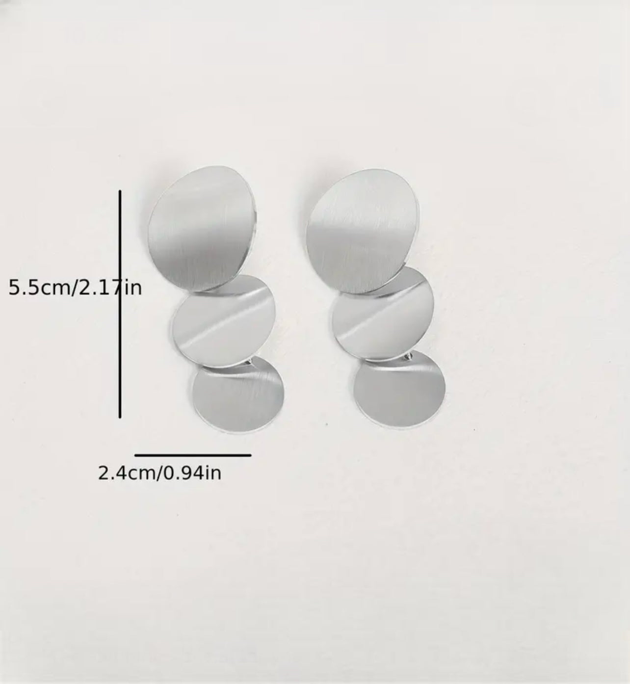 Fashion Sterling Silver 3 Round Drop Earring