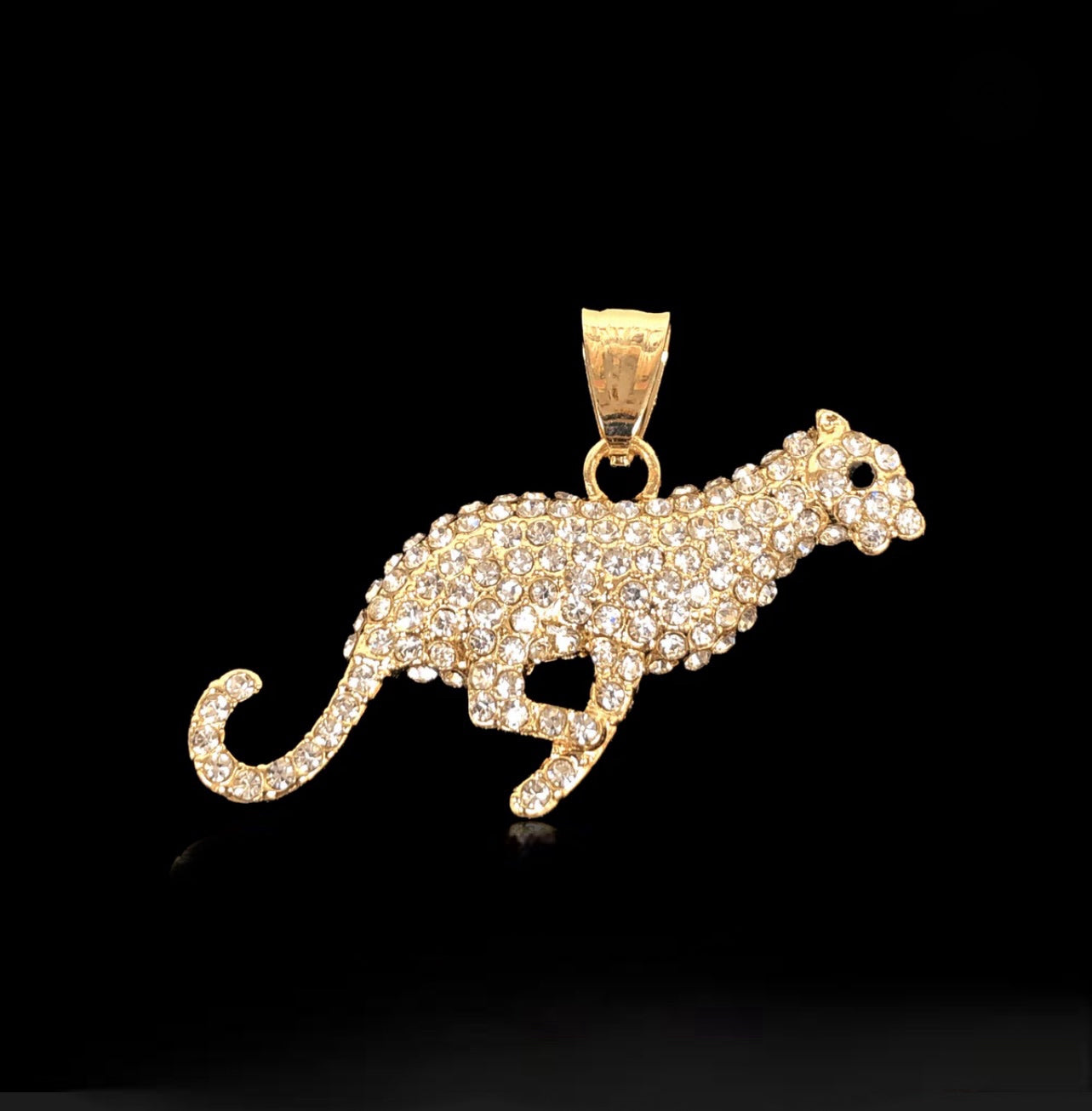 18k Gold Filled Panther Pendant with zircon Stone