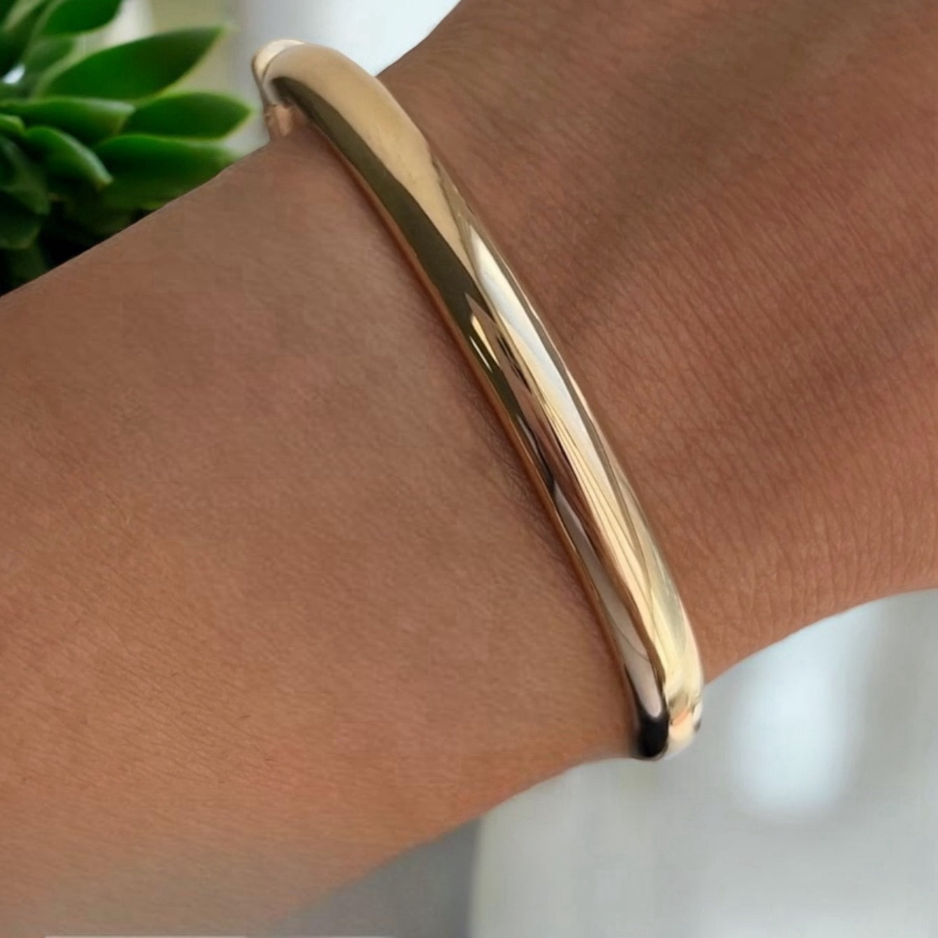 Genuine Solid 14k Yellow Gold Bangle