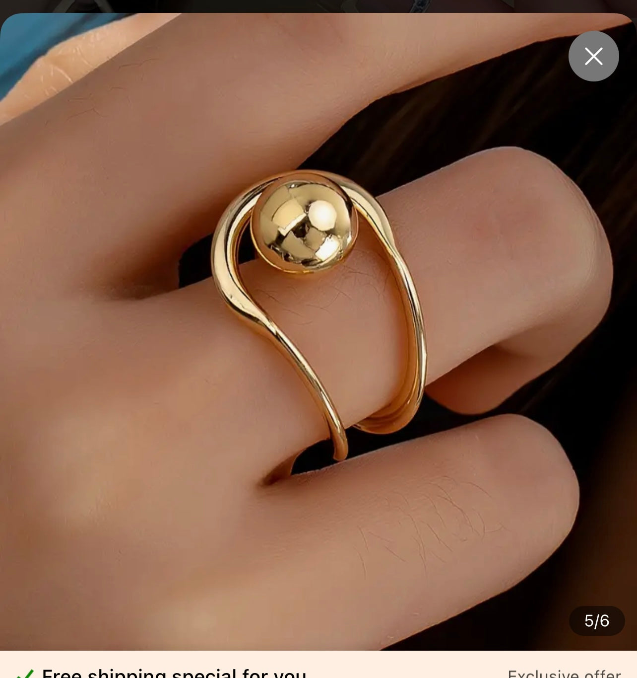 Fashionable Modern Design Statement Ring