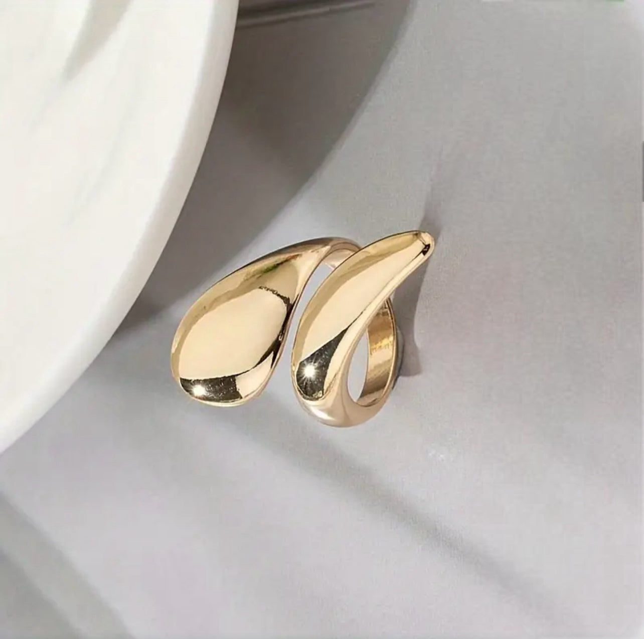 Fashionable Gold Plated Serenity Open End Ring