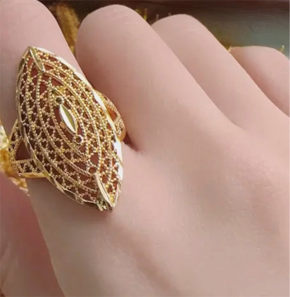 18K Plated Openwork Modern Design Ring