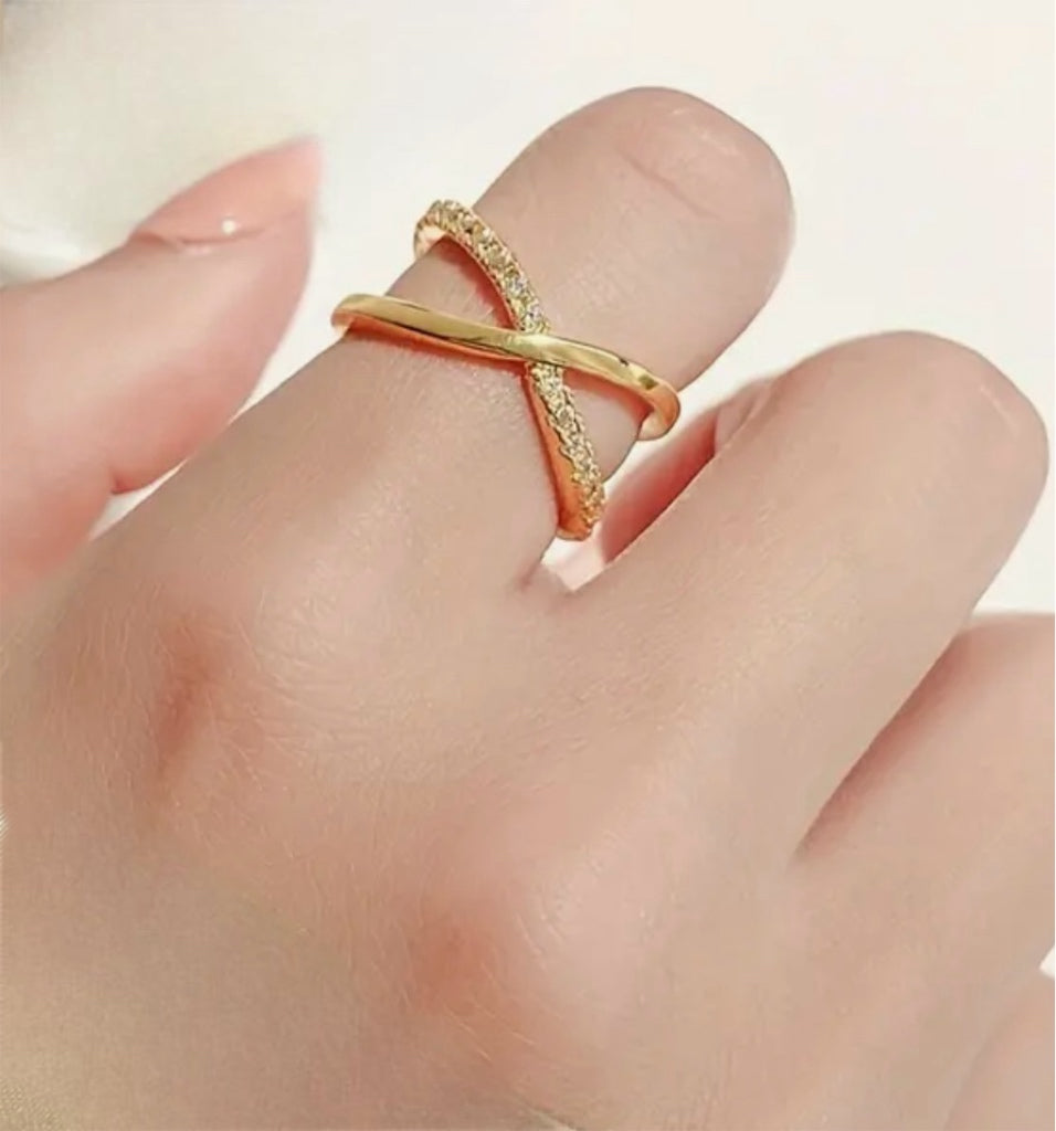 Fashionable 14K Gold Plated Open Size Ring
