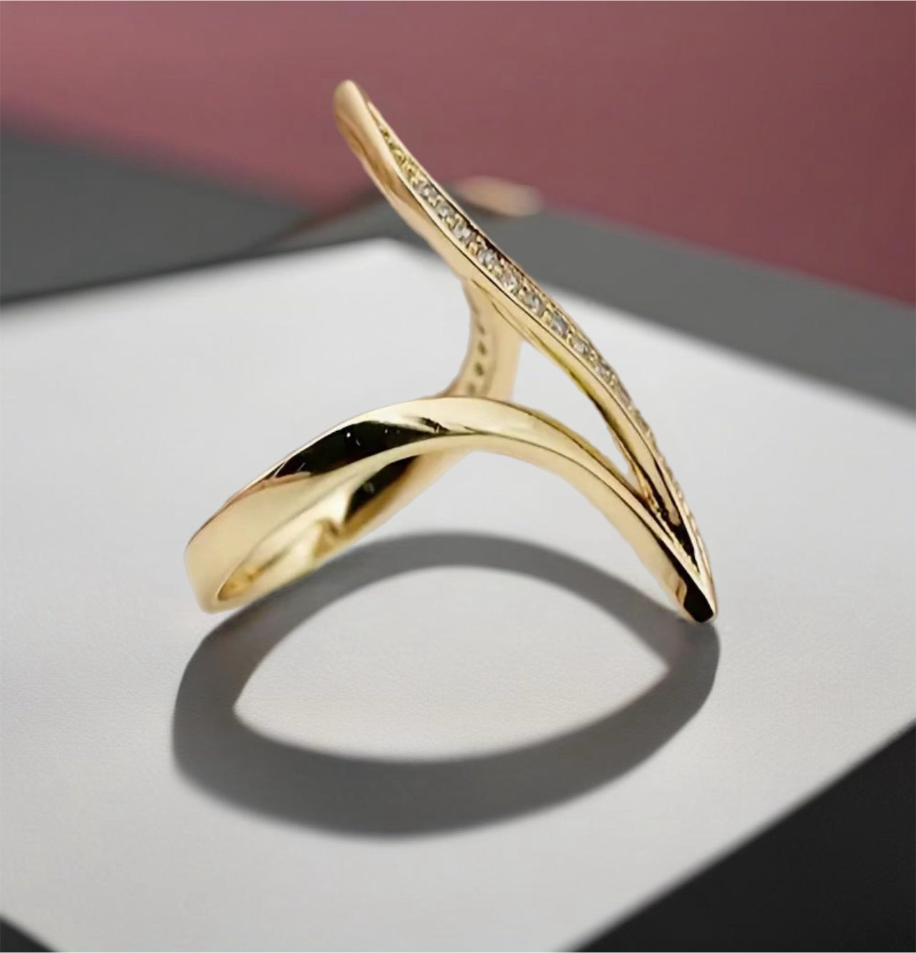 Fashion 18K Gold Plated Grace Diamond Ring