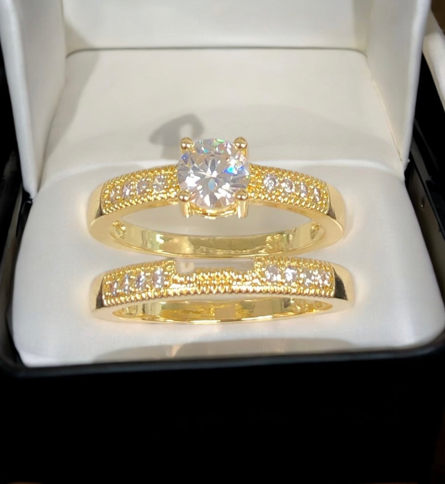18K Gold Filled Ring Set with Zirconia Diamonds