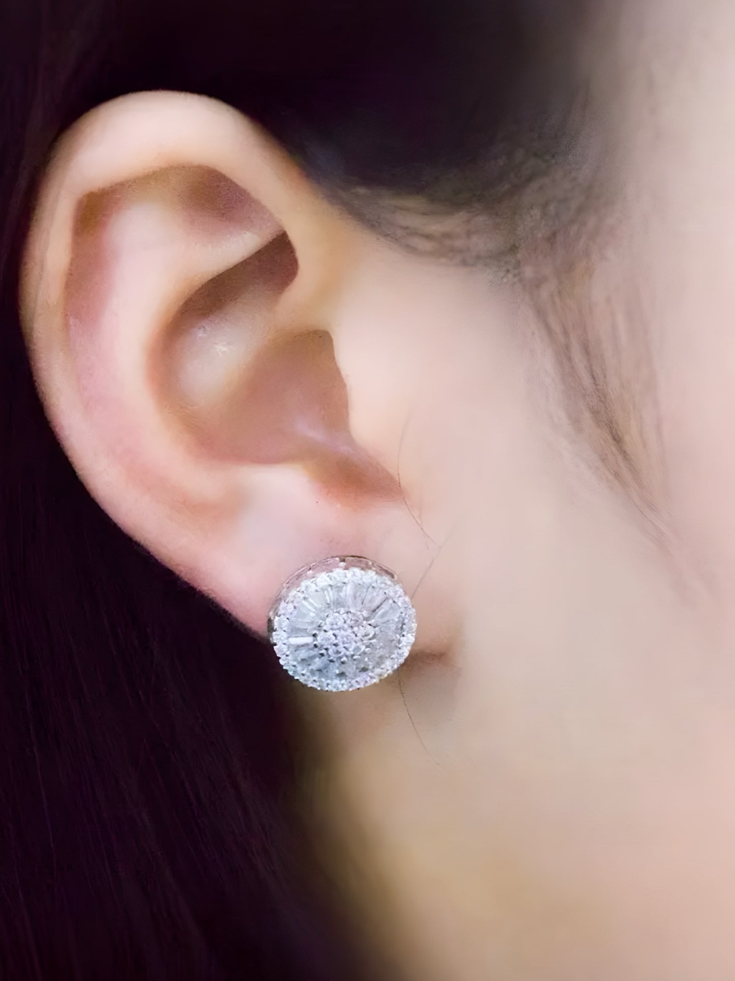 Sterling Silver Earrings Stud with Zirconia