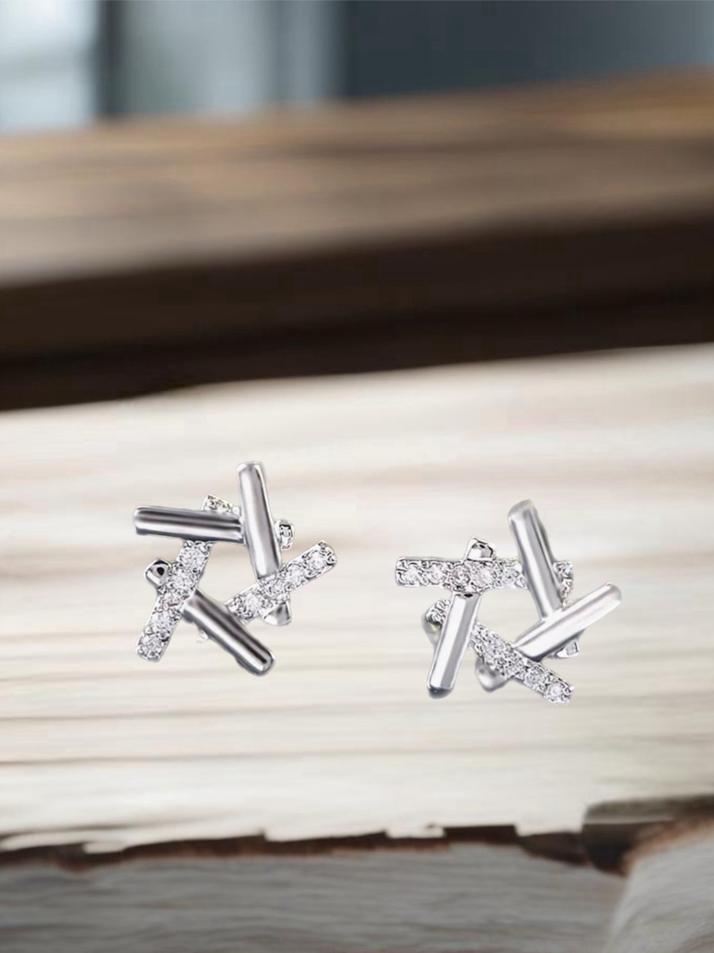 Sterling Silver Plated Micro Paved Zircon Earring