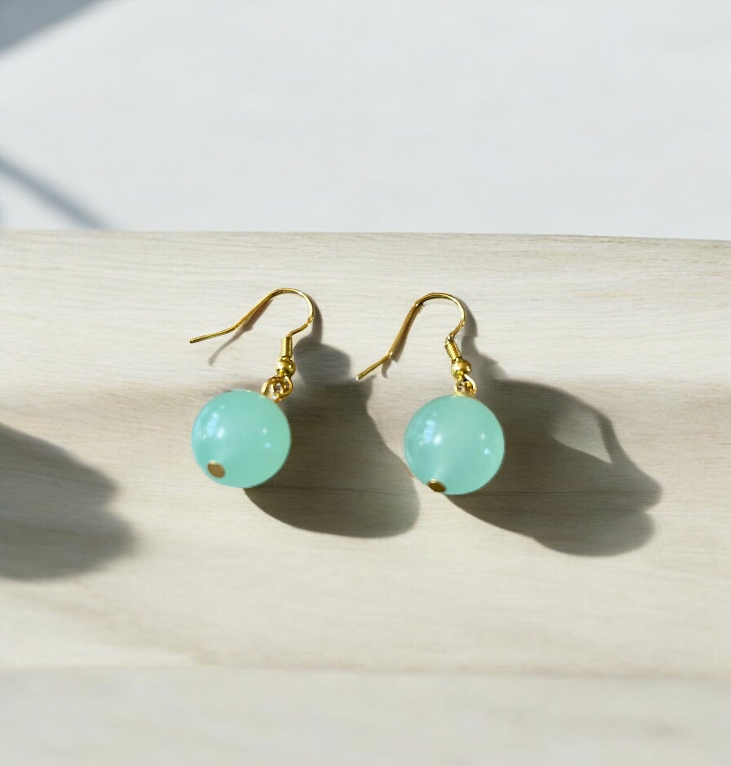 Genuine Light Green Jade Necklace and Earring Set