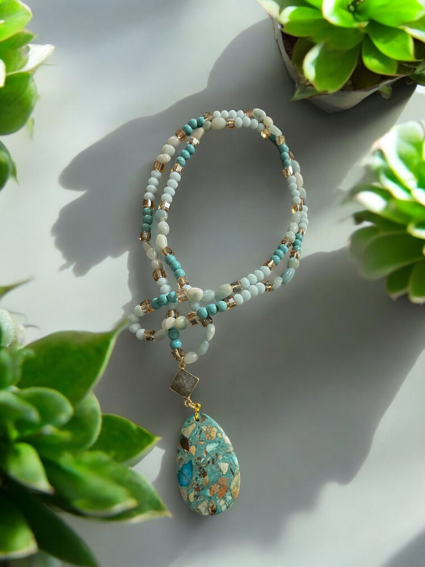 Mosaic Blue Elegance Necklace Color Symphony