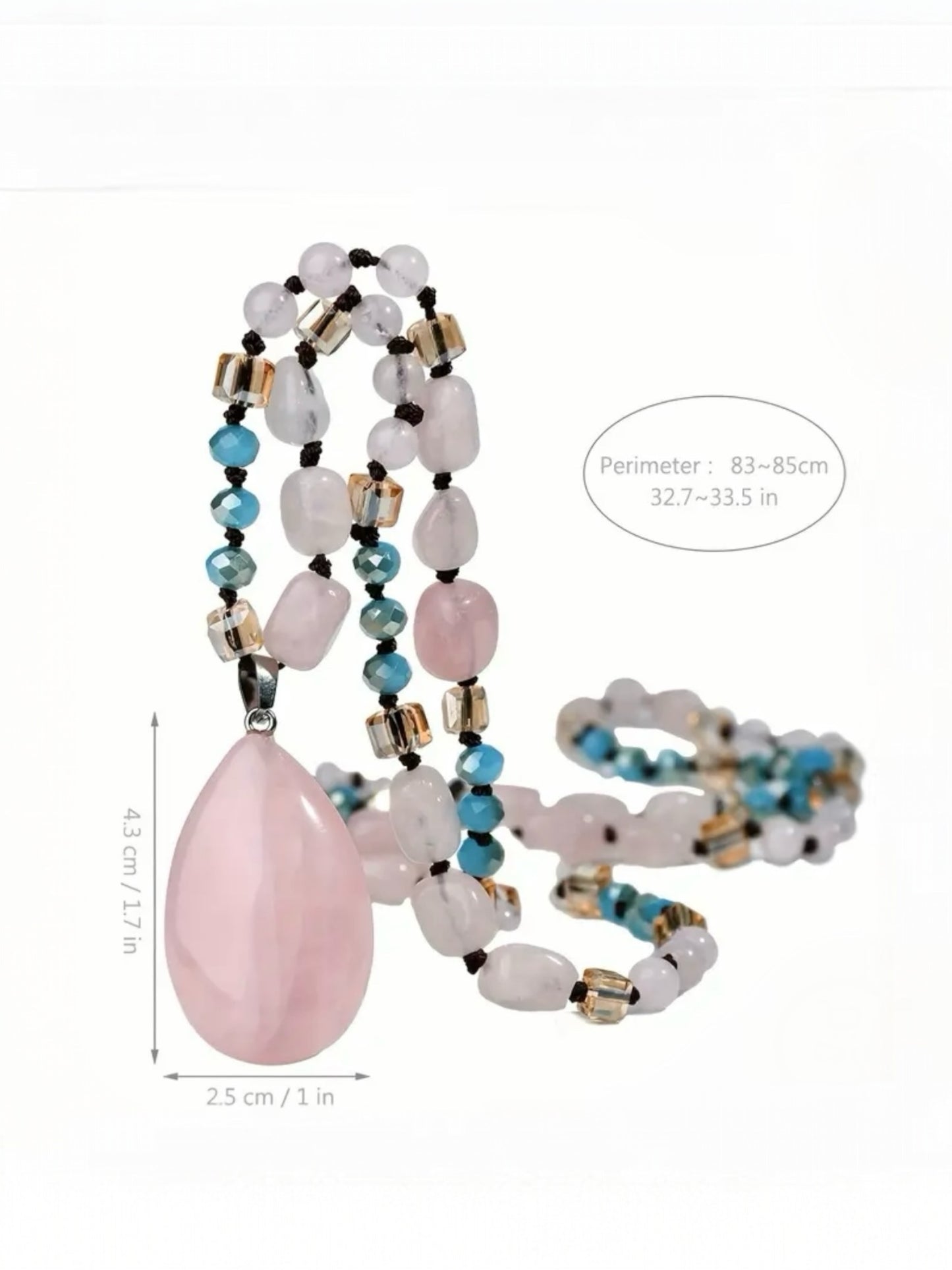 Serene Harmony Necklace – Rose Quartz & Tranquil Blue Elegance