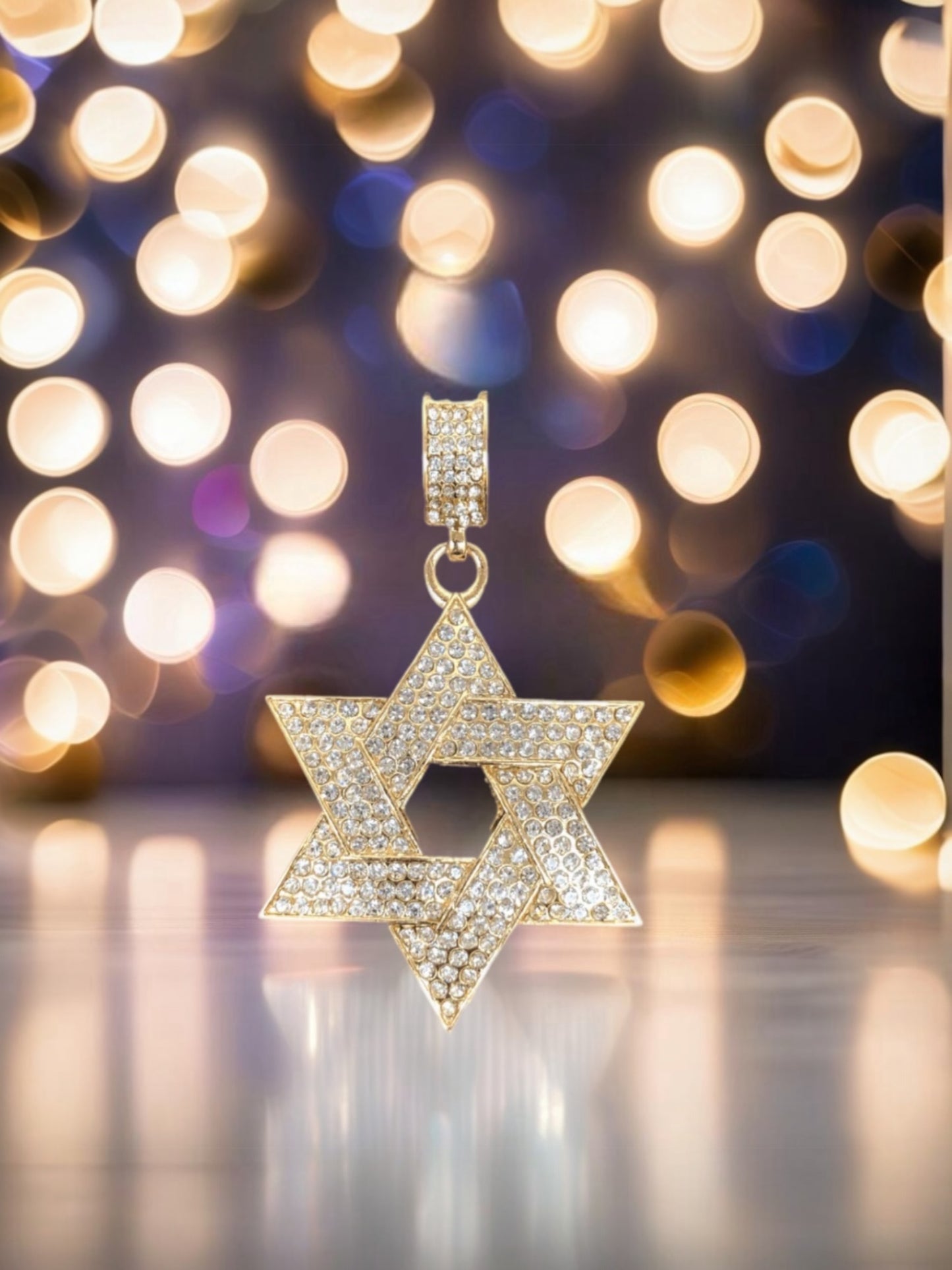 Gold Filled Start of David with Zirconia Stone