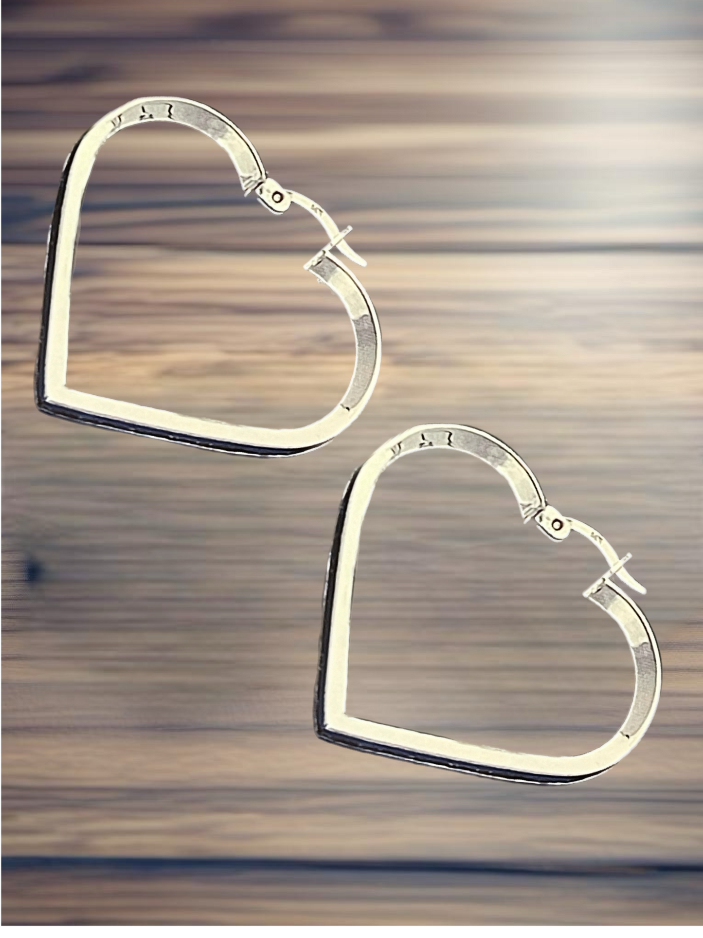 Genuine Solid 14K  White Gold  Earrings