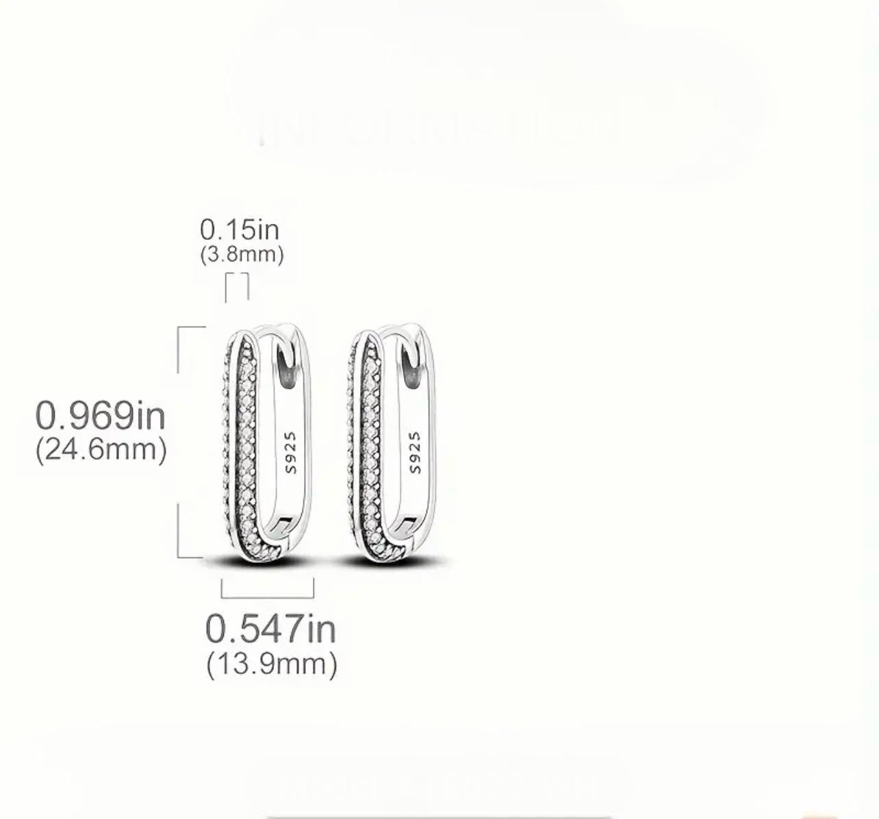 Sterling Silver Hoop Lab Zirconia Earrings