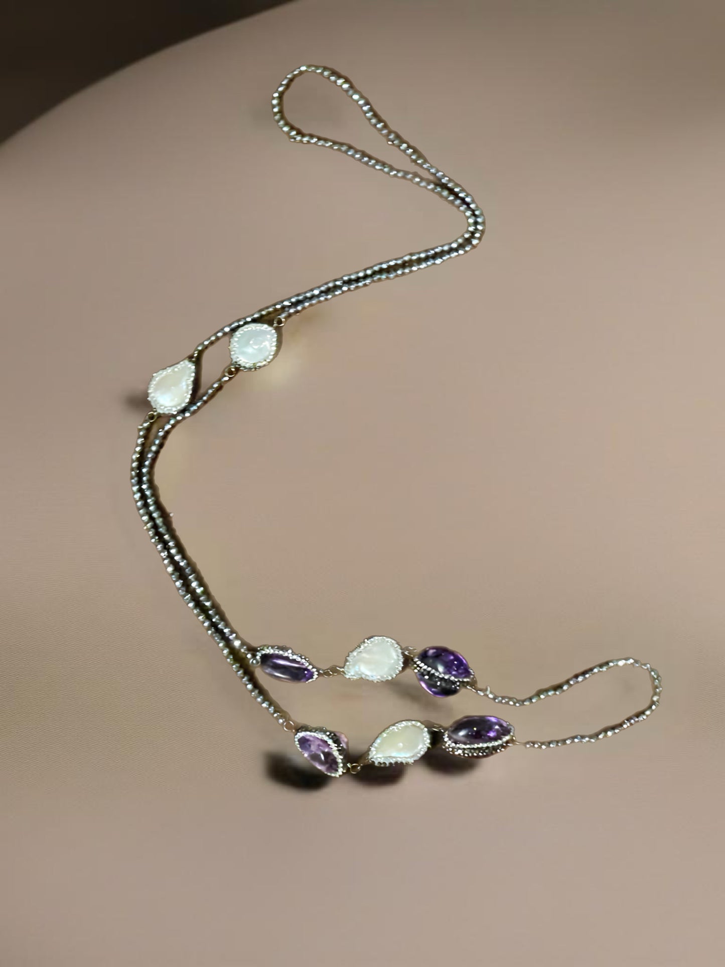 Baroque Pearls and Amethyst Necklace