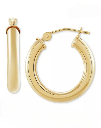 Genuine 14K Gold Hoop Earrings