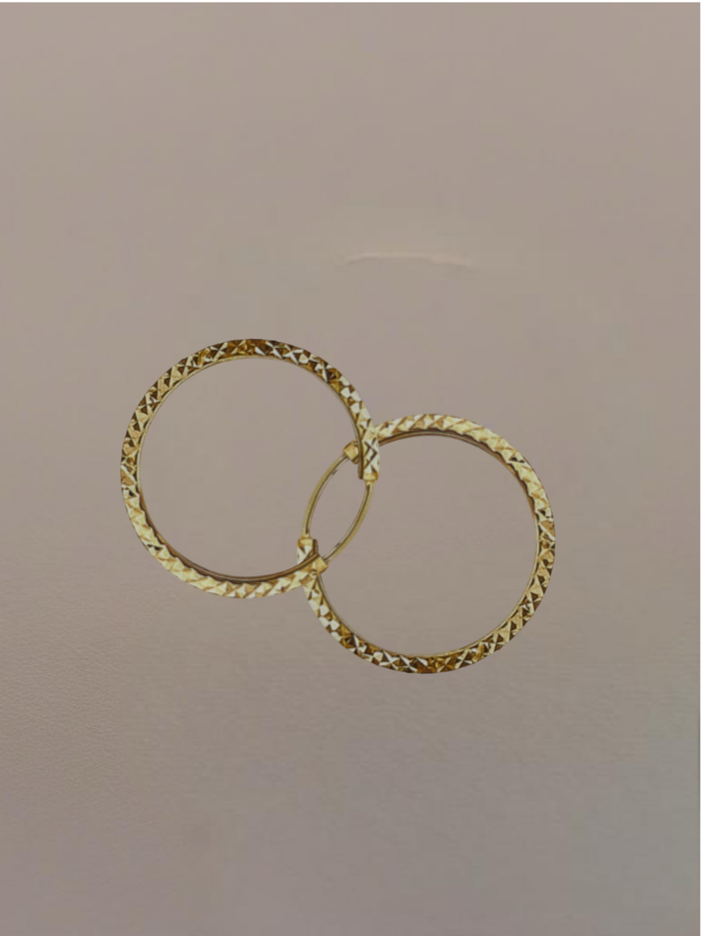 Genuine  Solid 14K Yellow Gold  Hoop Earrings